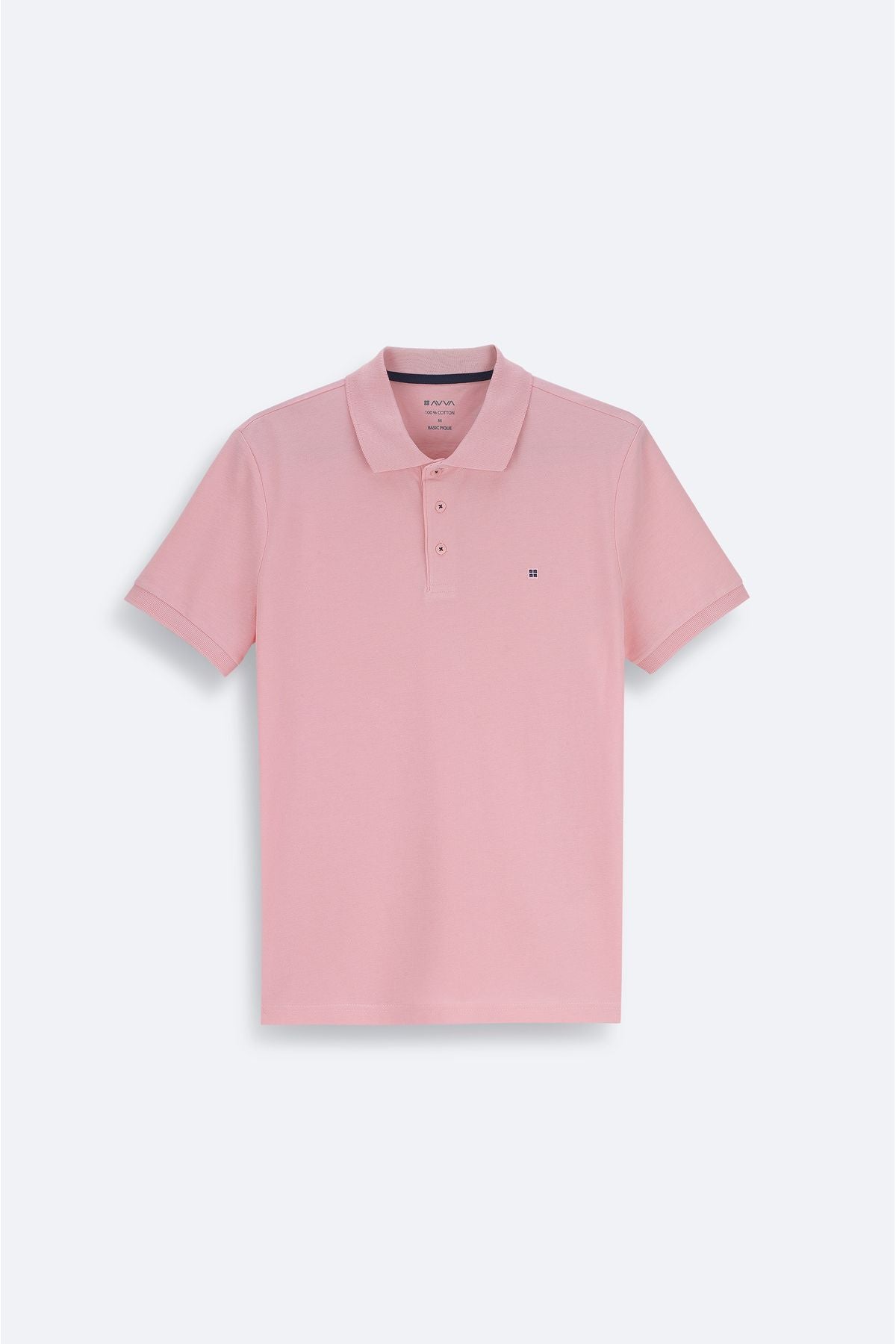 Men's light pink 100 %cotton cool that holds Polo Yaka T-shirt E001004