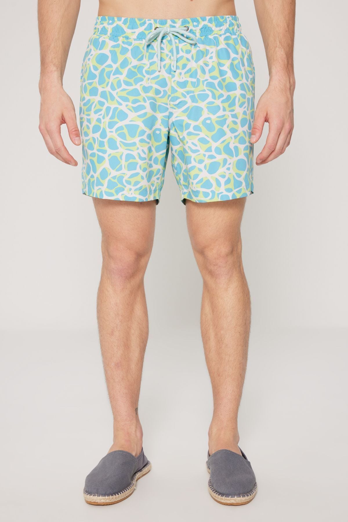 Male MINT FEEL STANDARD FIT Normal Cutting Pocket Fast Drying Patterned Mayo Sea Short