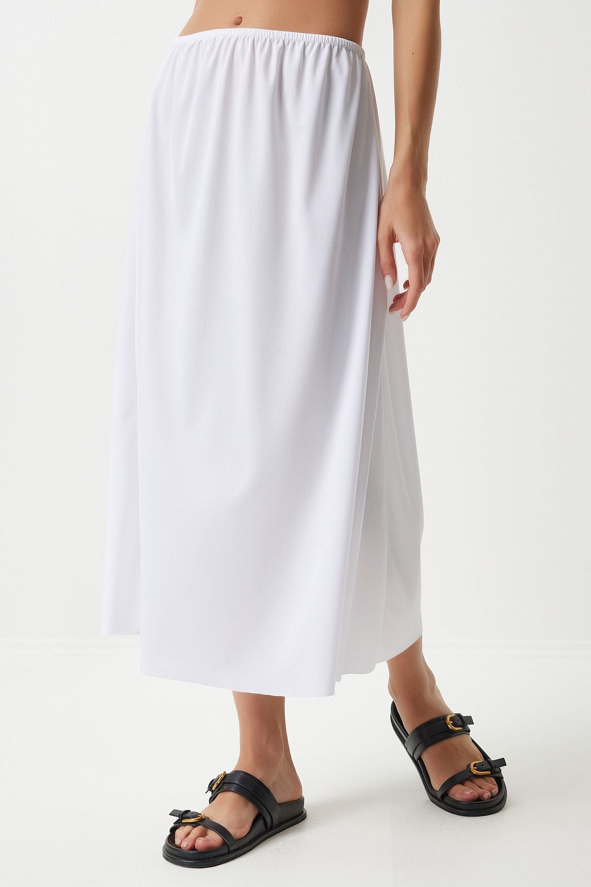 Female White Waist Lining Skirt ZH00036