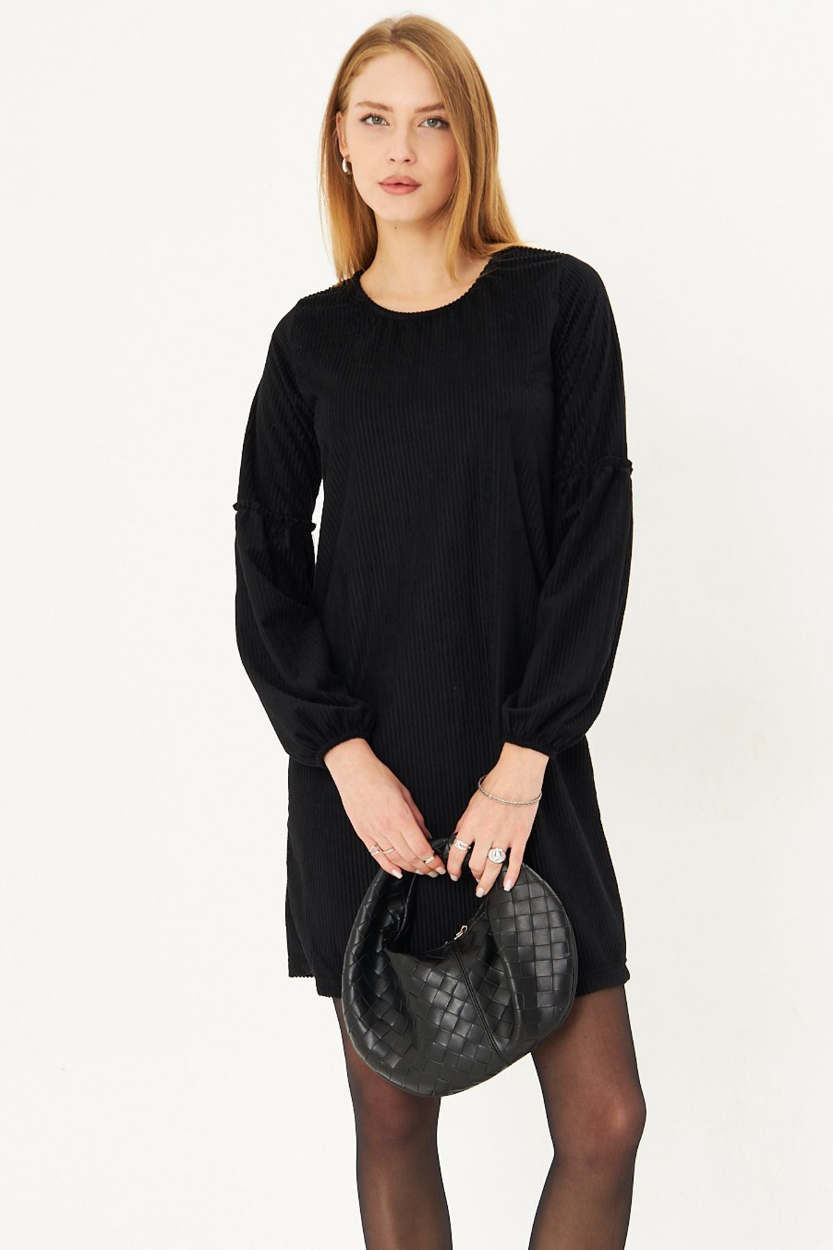 WOMEN'S BLACK HER BALLOON VADIA DRESS ARM-20K001107