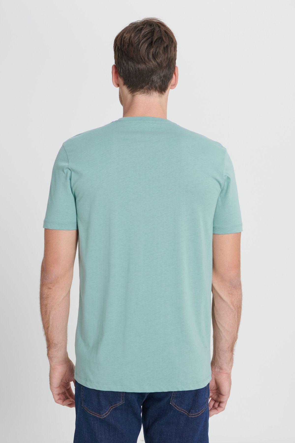Men's Coat Full Standard Fit Normal Section 100 %Cotton Bicycle Yaka T -shirt
