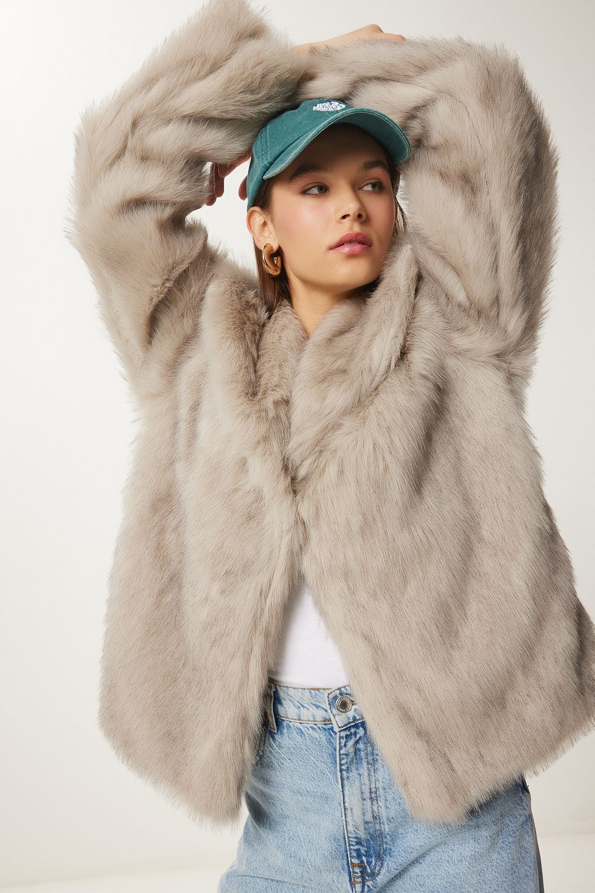 Female Mink Shawl Yaka Primer Artificial Fur Jacket UL00048