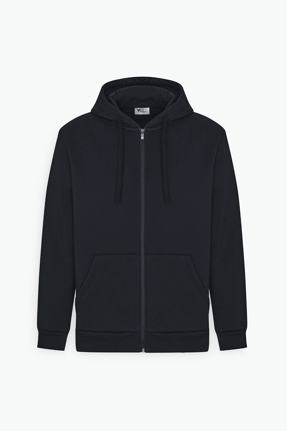 Men's Black Standard Fit Normal Cutting 2 IP Cotton Hoped Sweatshirt