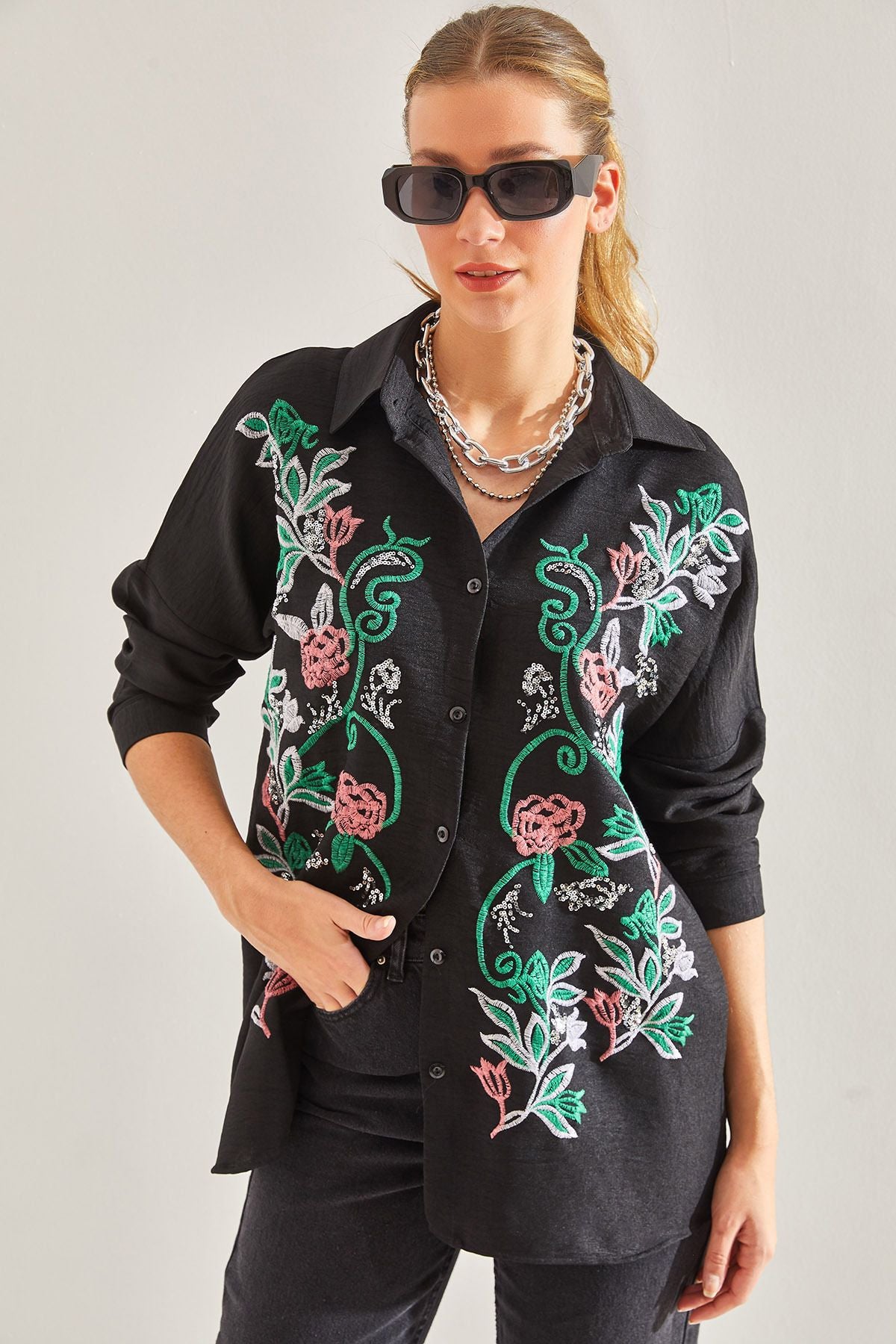 Women's Embroidery Sofia Linen Shirt 60181014