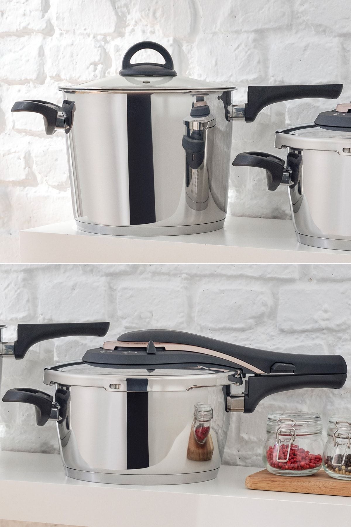 Up-line golden pink classic stainless steel pressure cooker set 4 6 lt