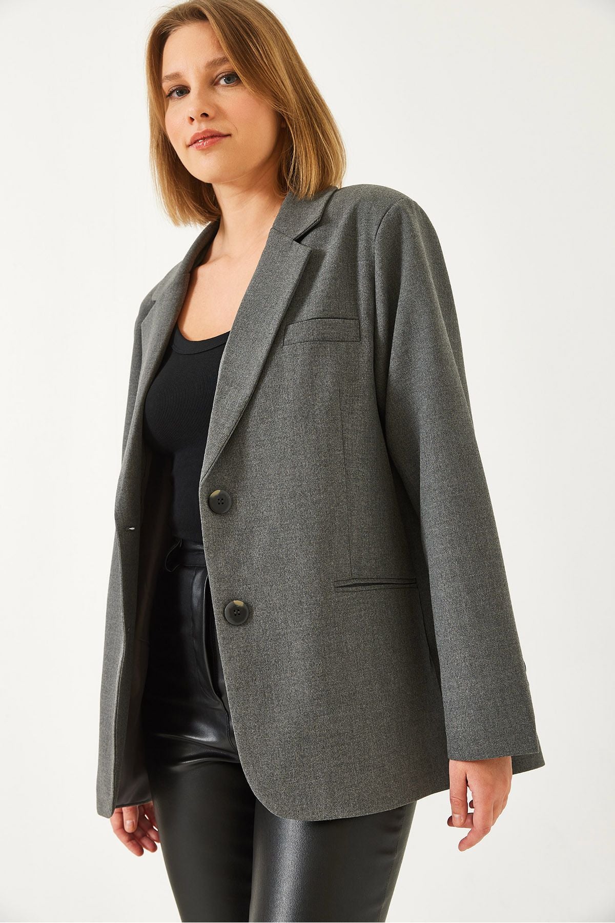 WOMEN'S PLACE Double Pocket Lined Blazer Jacket 3338 60261198