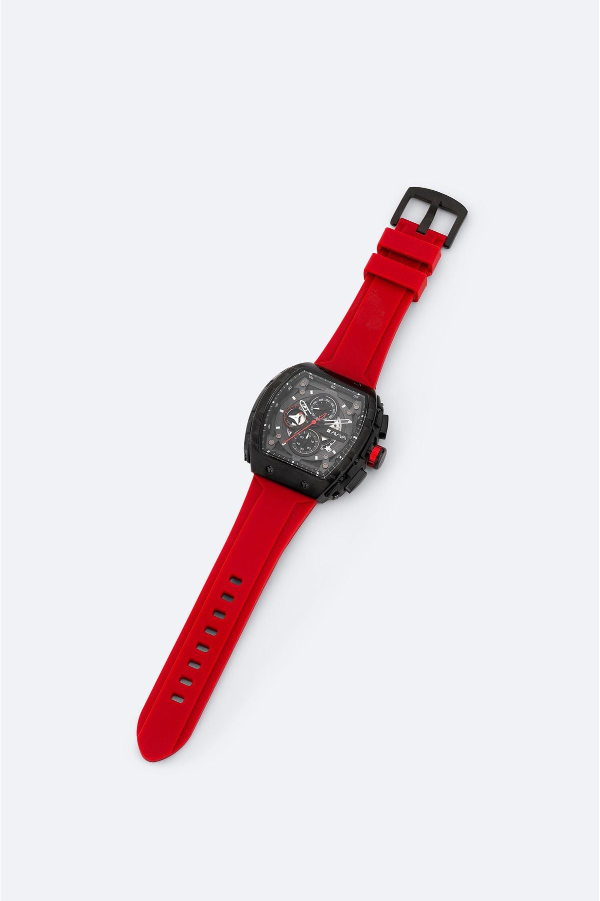 Men's Red Silicone Boxed Clock B009018