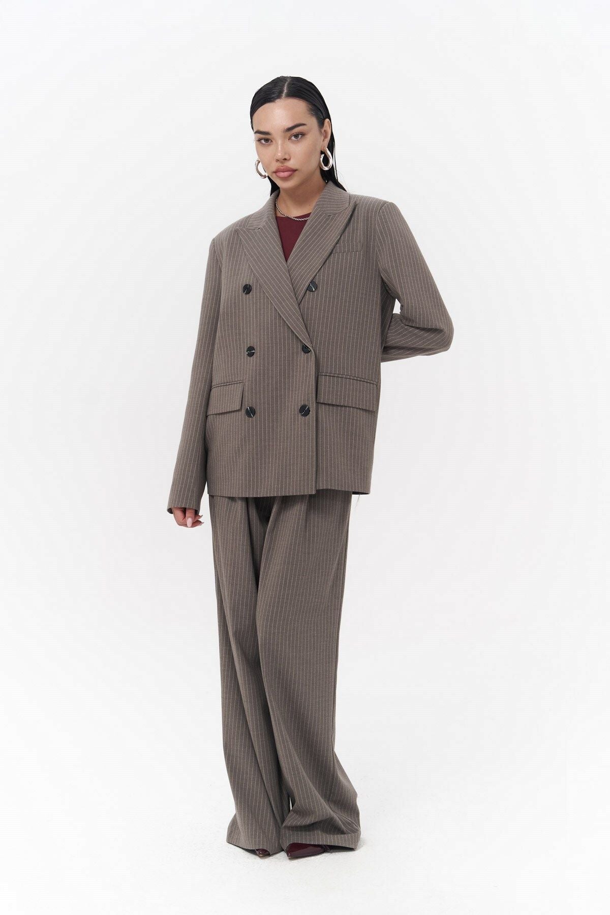 Bianda striped smoked blazer