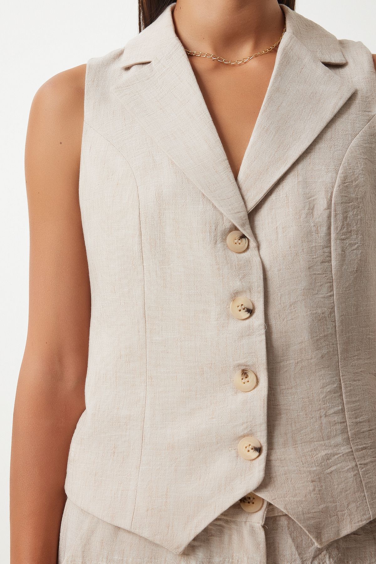 Female Biscuit Shawl Yaka Vest Pants Set FN03231