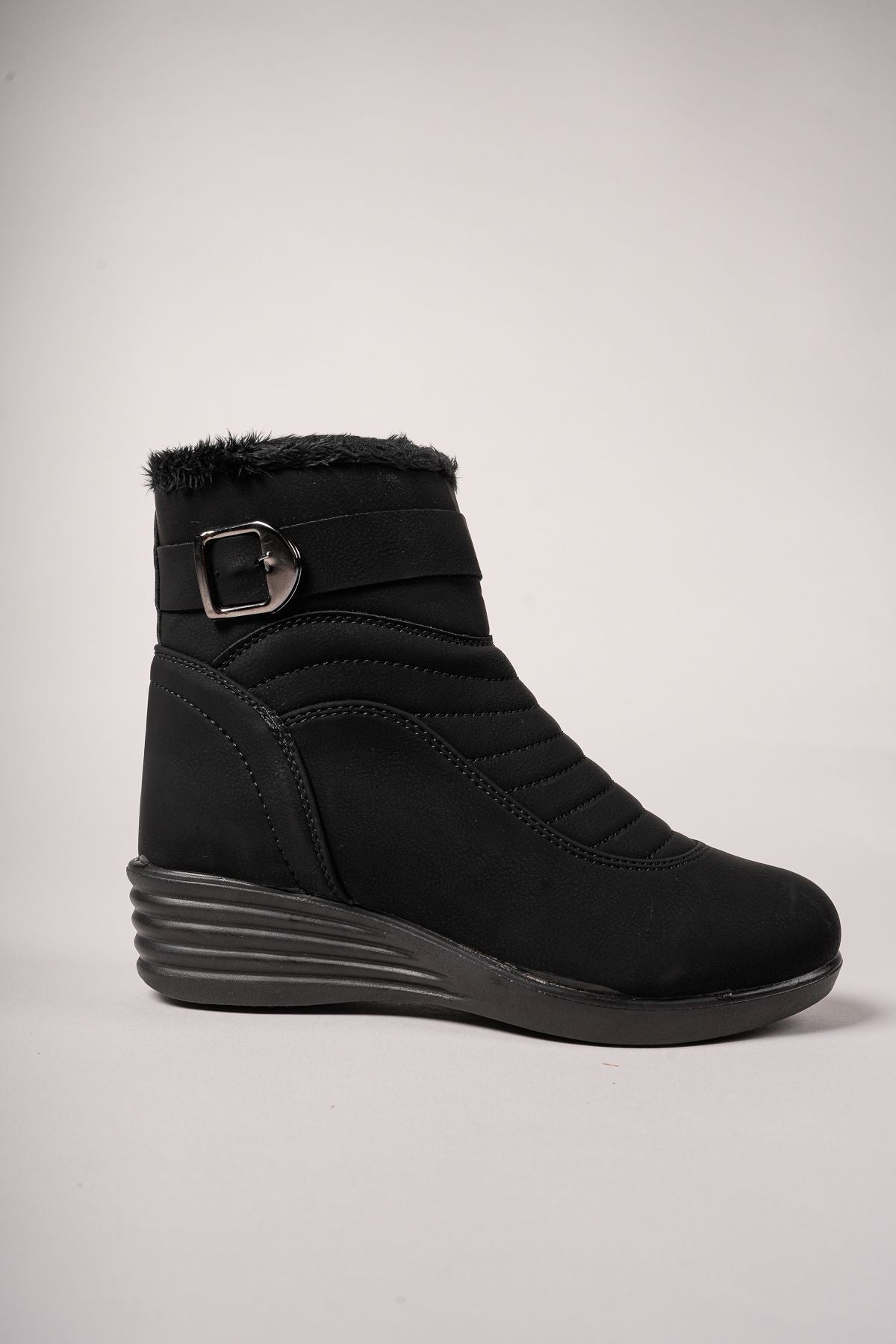 MOILSIA WOMEN'S ZIPPER BOT 0012811 MAT BLACK