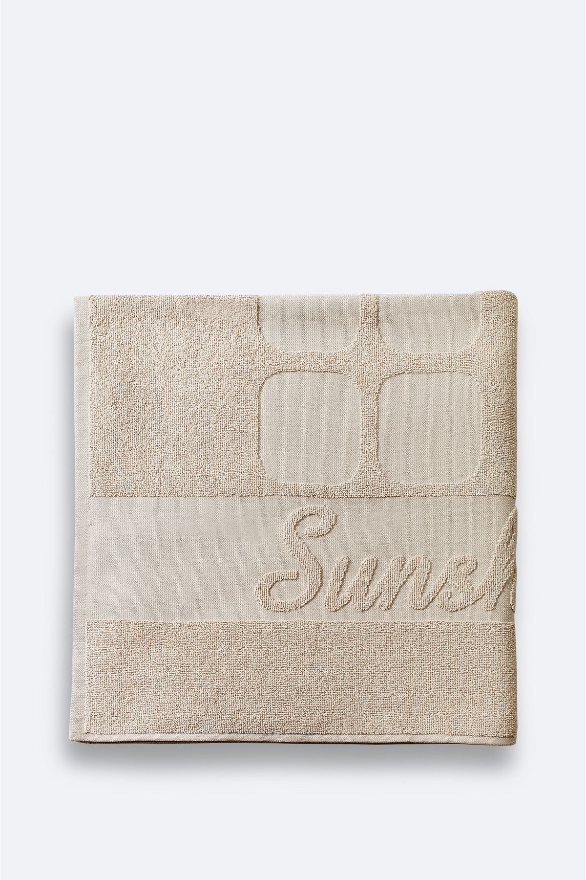 Men's Beige 100 %Cotton Soft High Water Absorption Beach Towel A41y8204