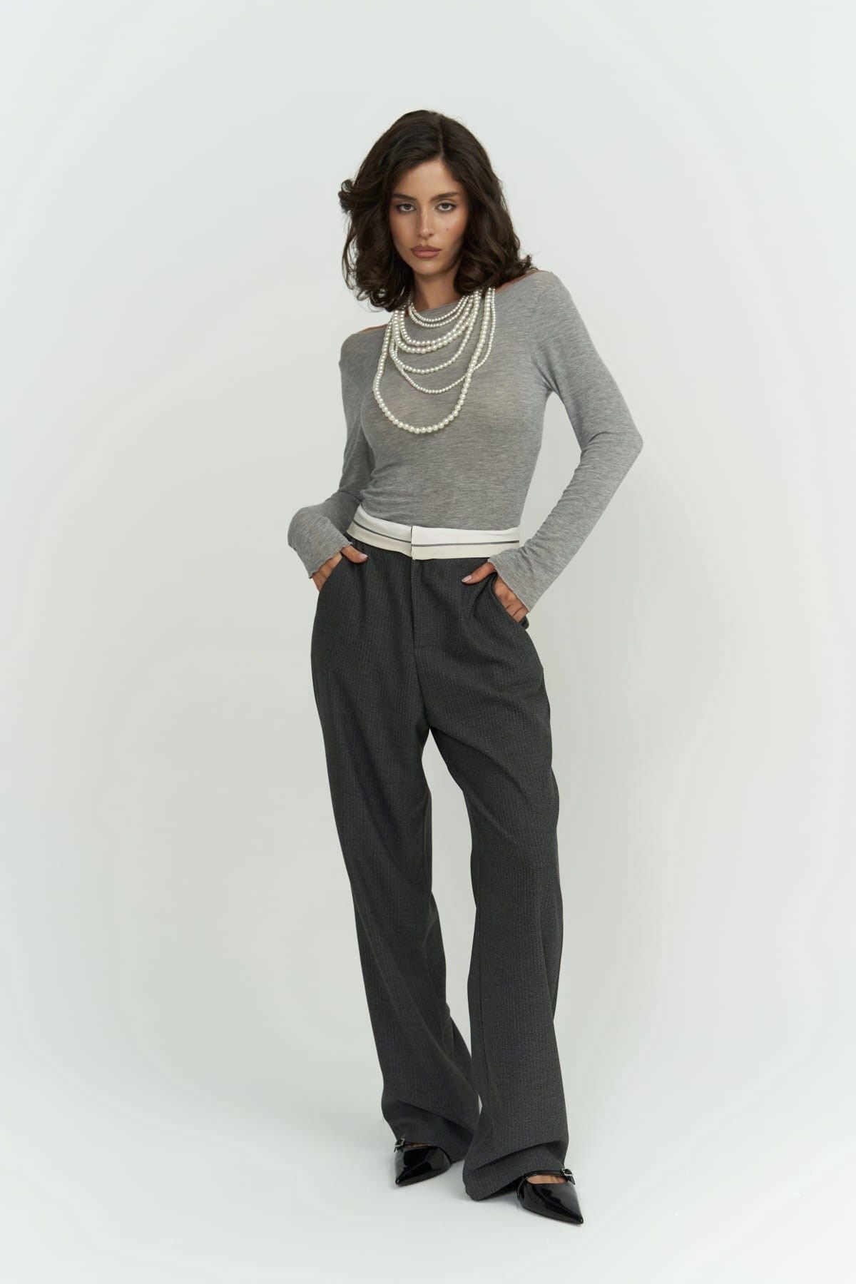 Zelmira Reverse Belt Smoked Pants