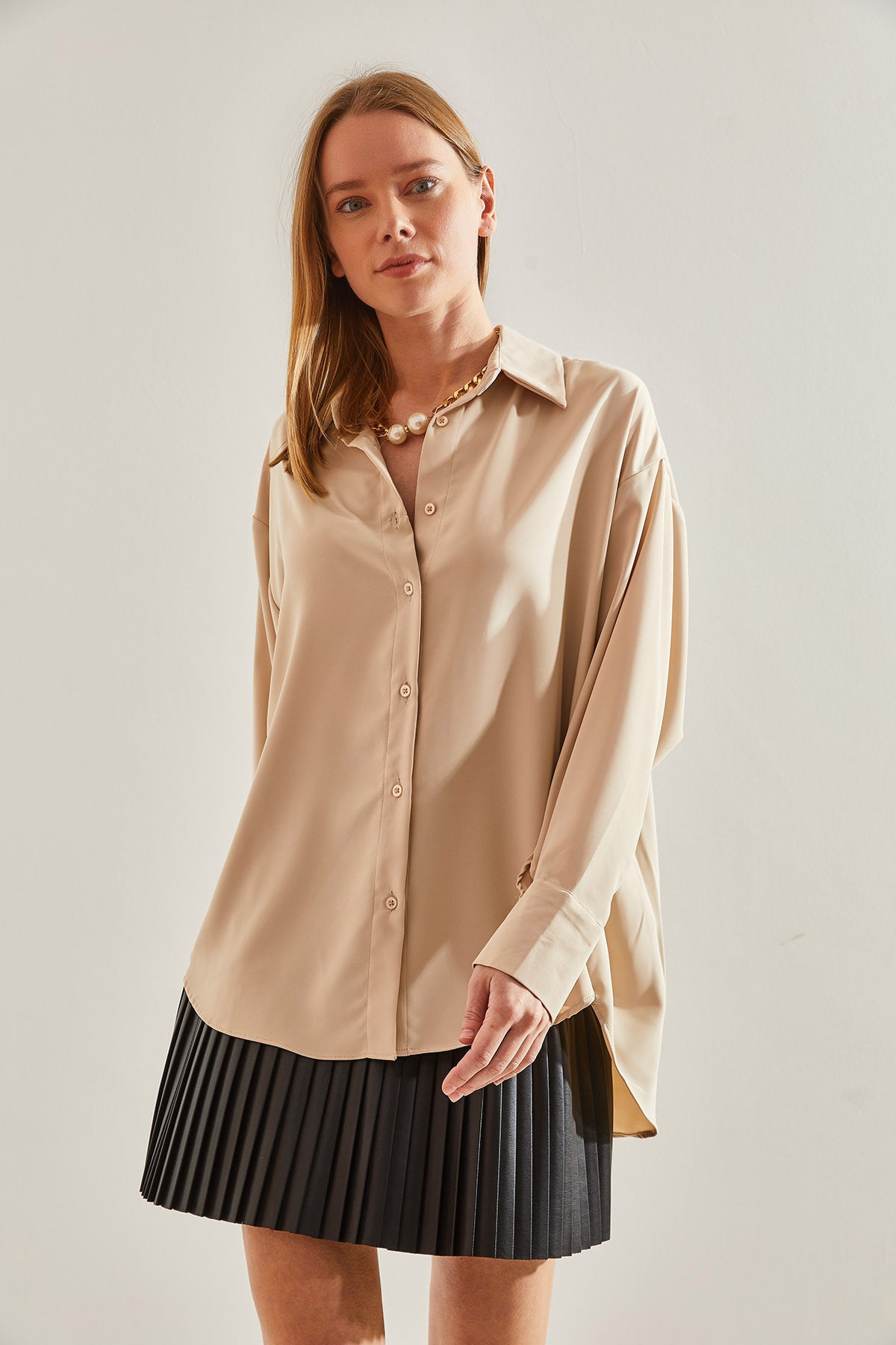 Women's Basic Satin Shirt 60091011