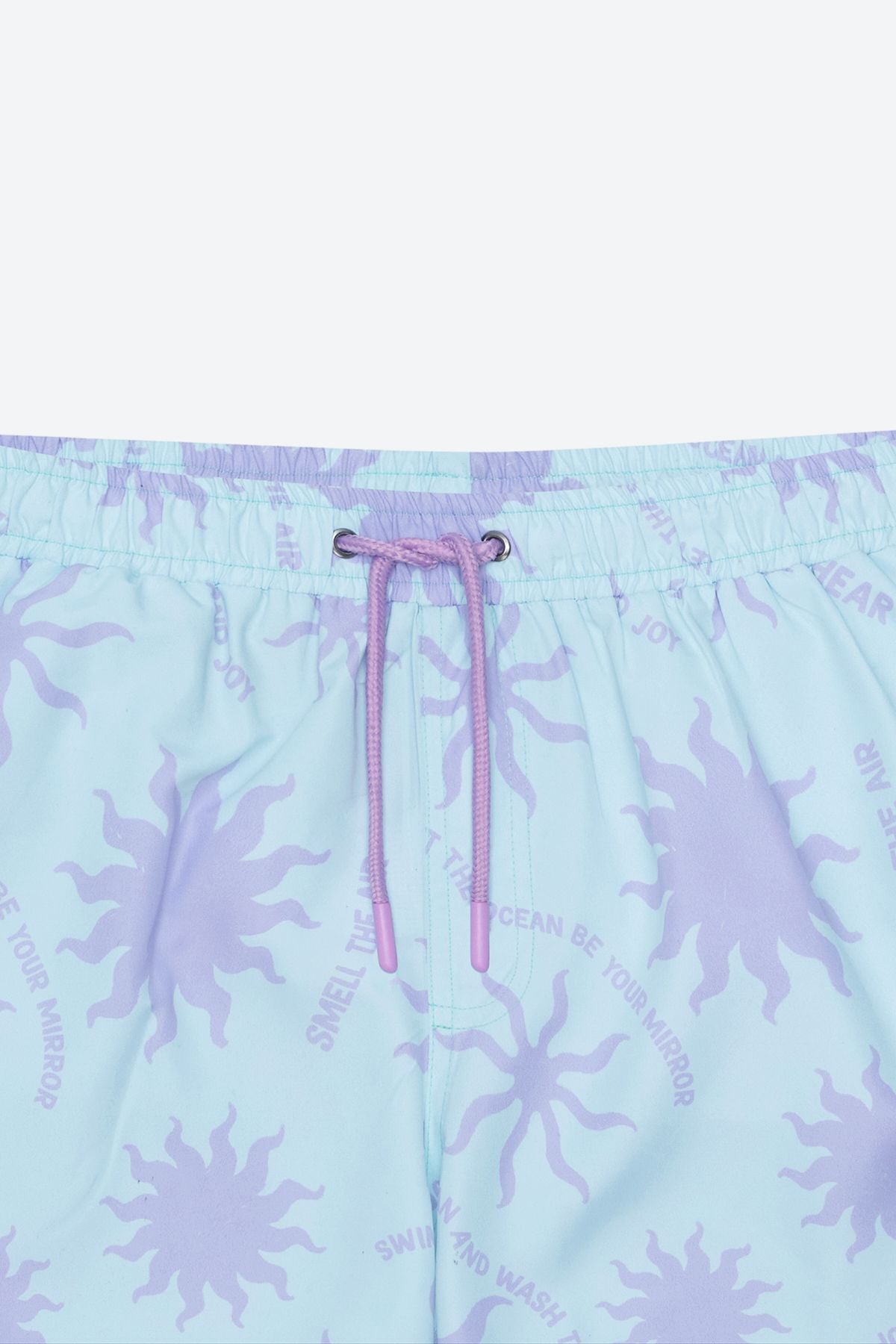 Normal cutting pocket quickly dry patterned swimsuit sea shorts purple