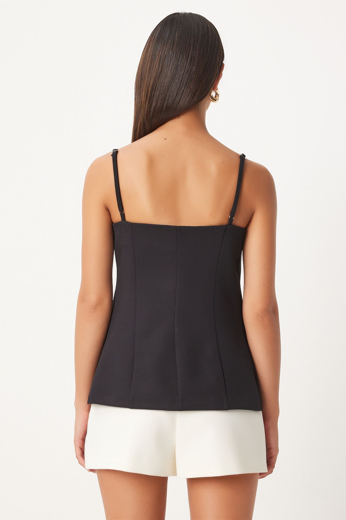 Woman Black Hanger Woven Vest Lv00003