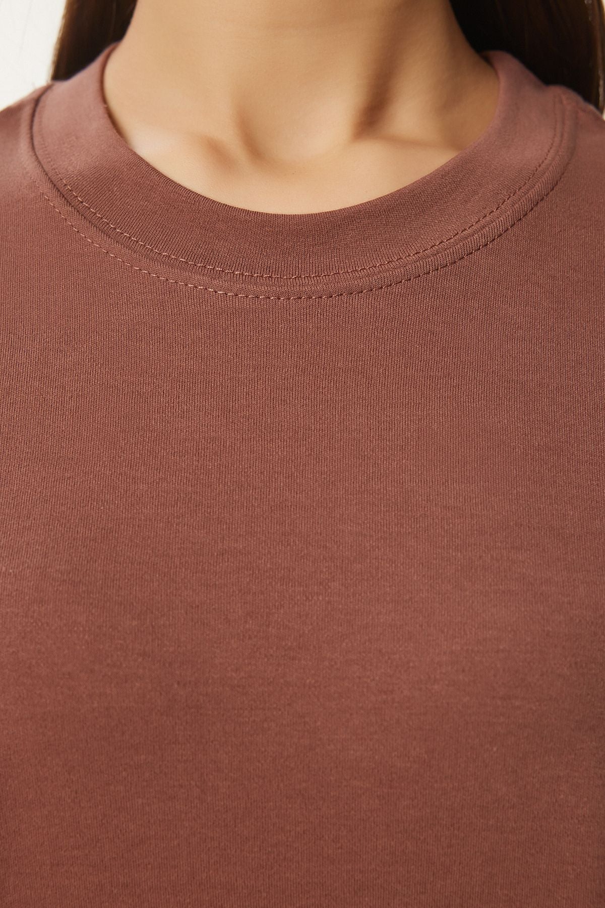 Female Brown Biscuit 2 Pack Cotton Basic Knitting T-Shirt AG00002