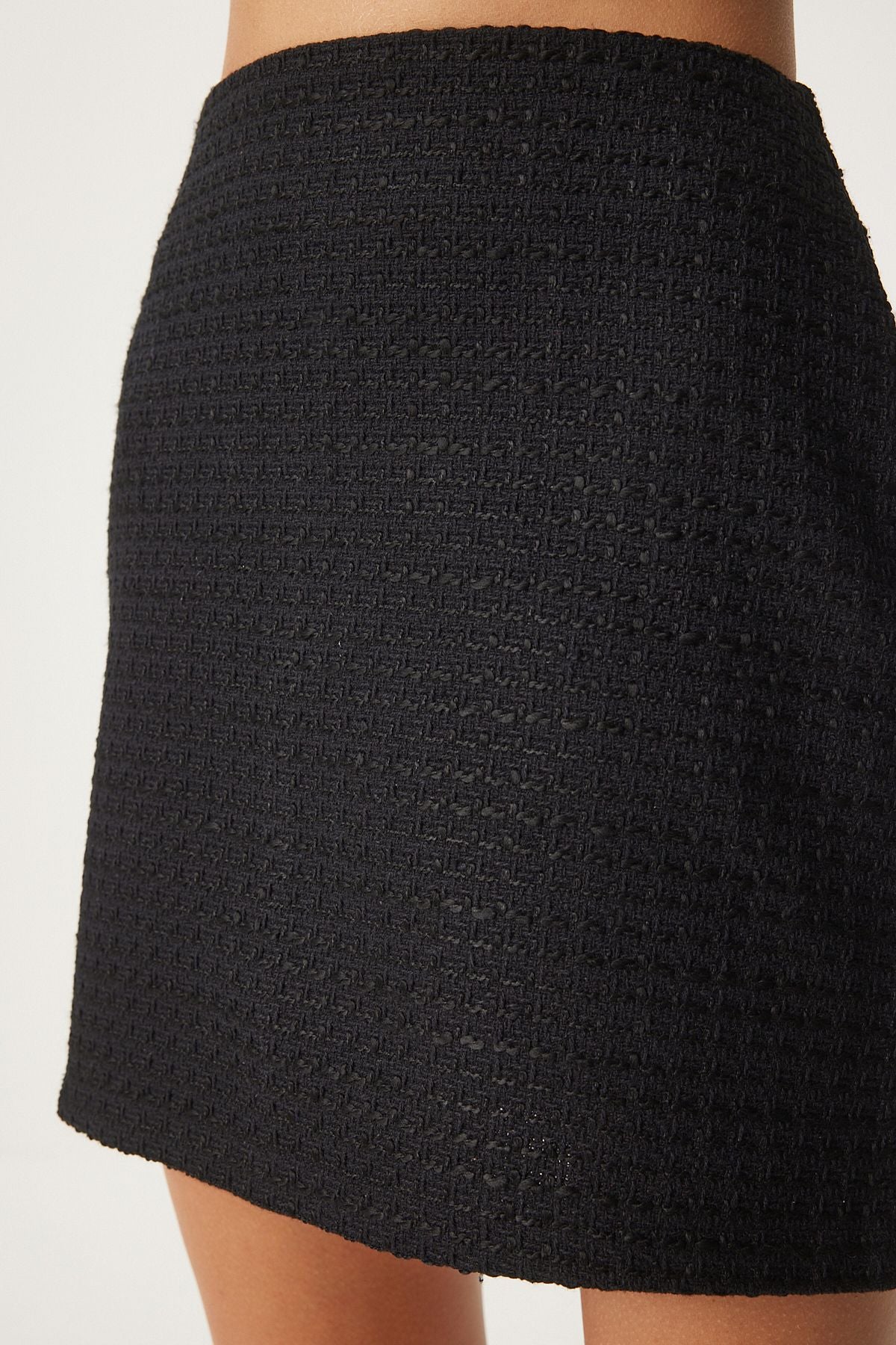 Woman Black Mini Tüvit Skirt UL00037