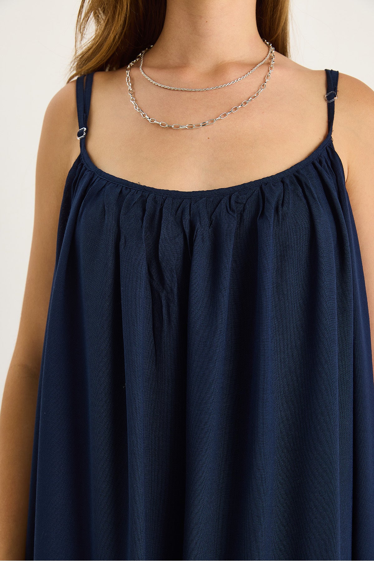 Women's Thin Strap Casual Lined Cotton Summer Long Linen Dress 5971 60281031