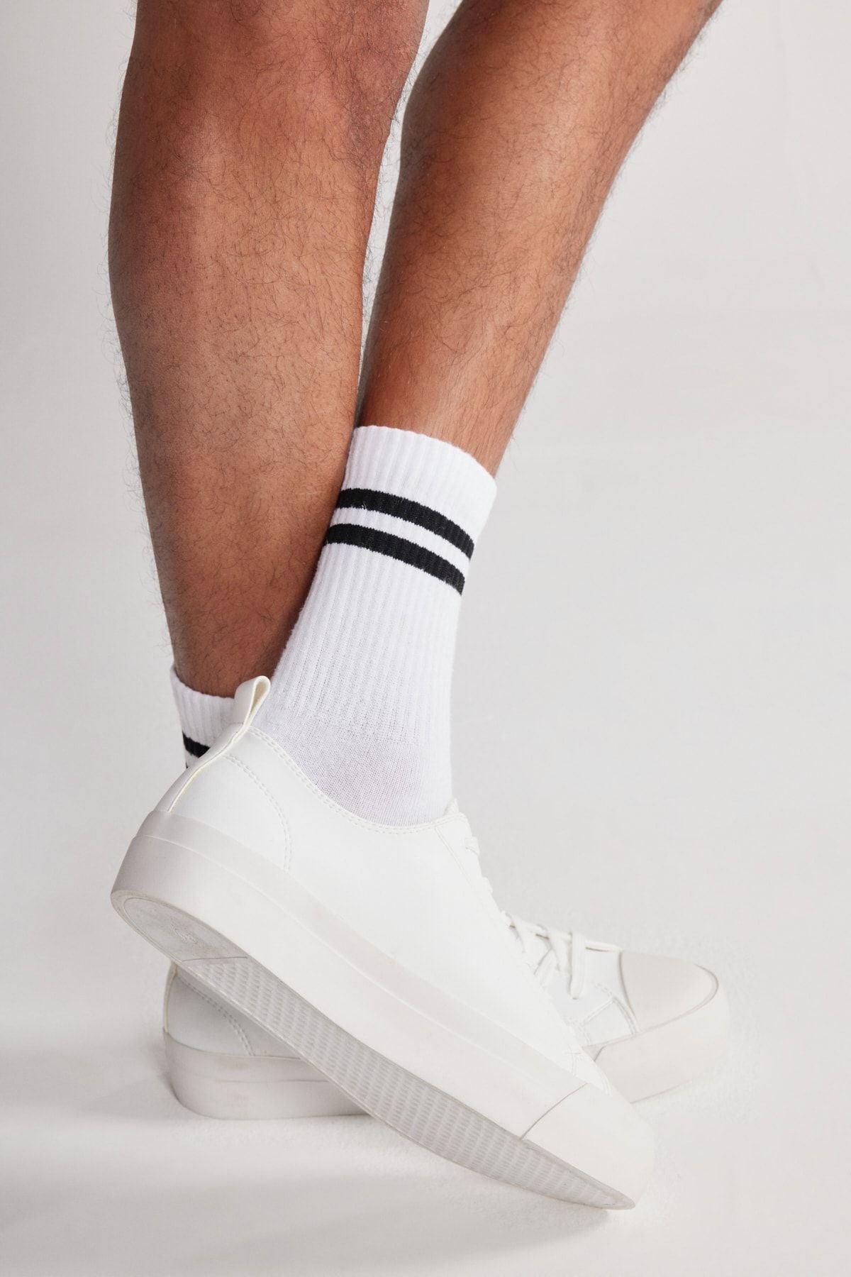 Flexible Flexible Base Pattern Free Sneaker Shoes with Men's White Lace