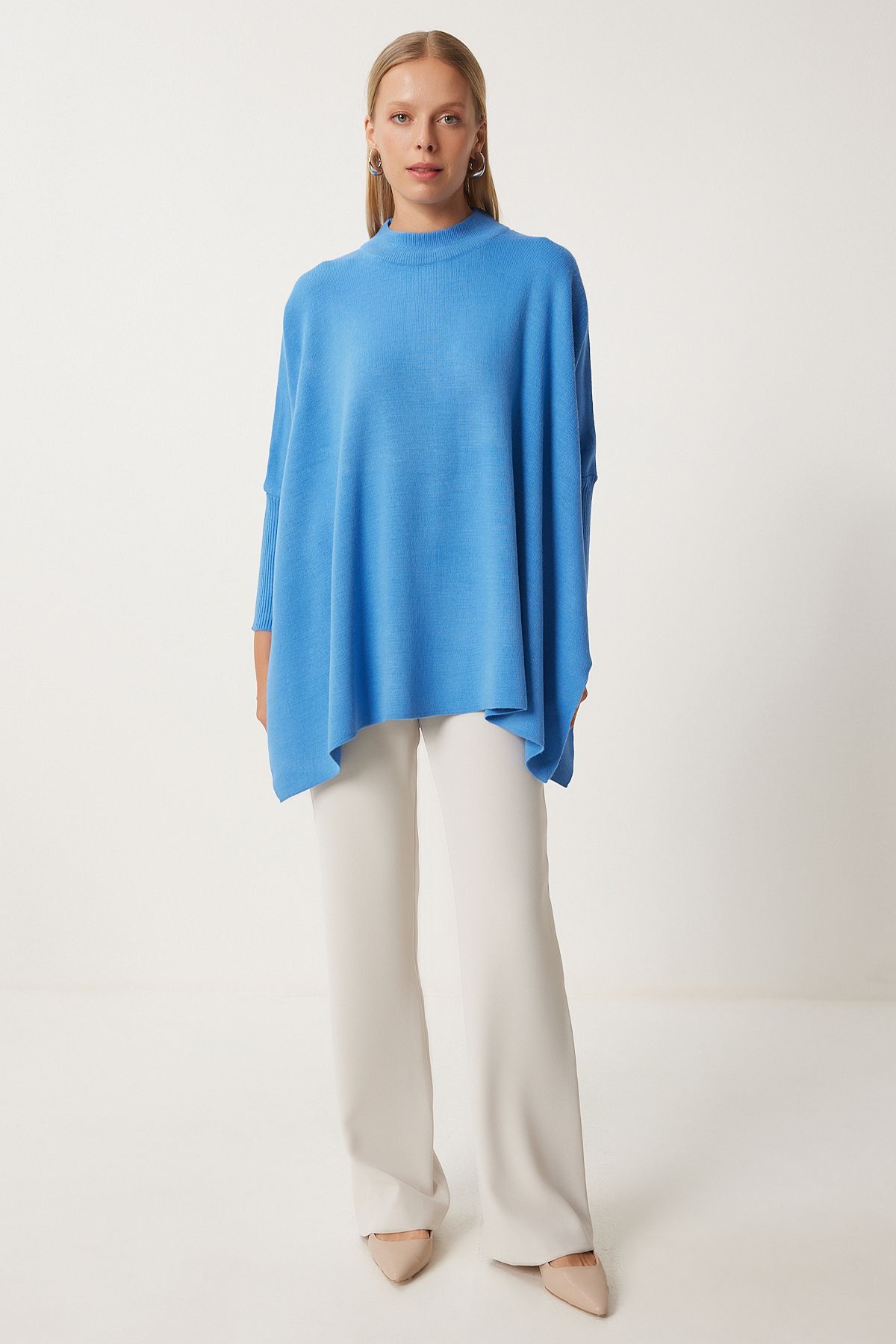WOMEN INDIO BLUE BLUE SIDE SPEED Oversiz Pancho Kazakh YY00005