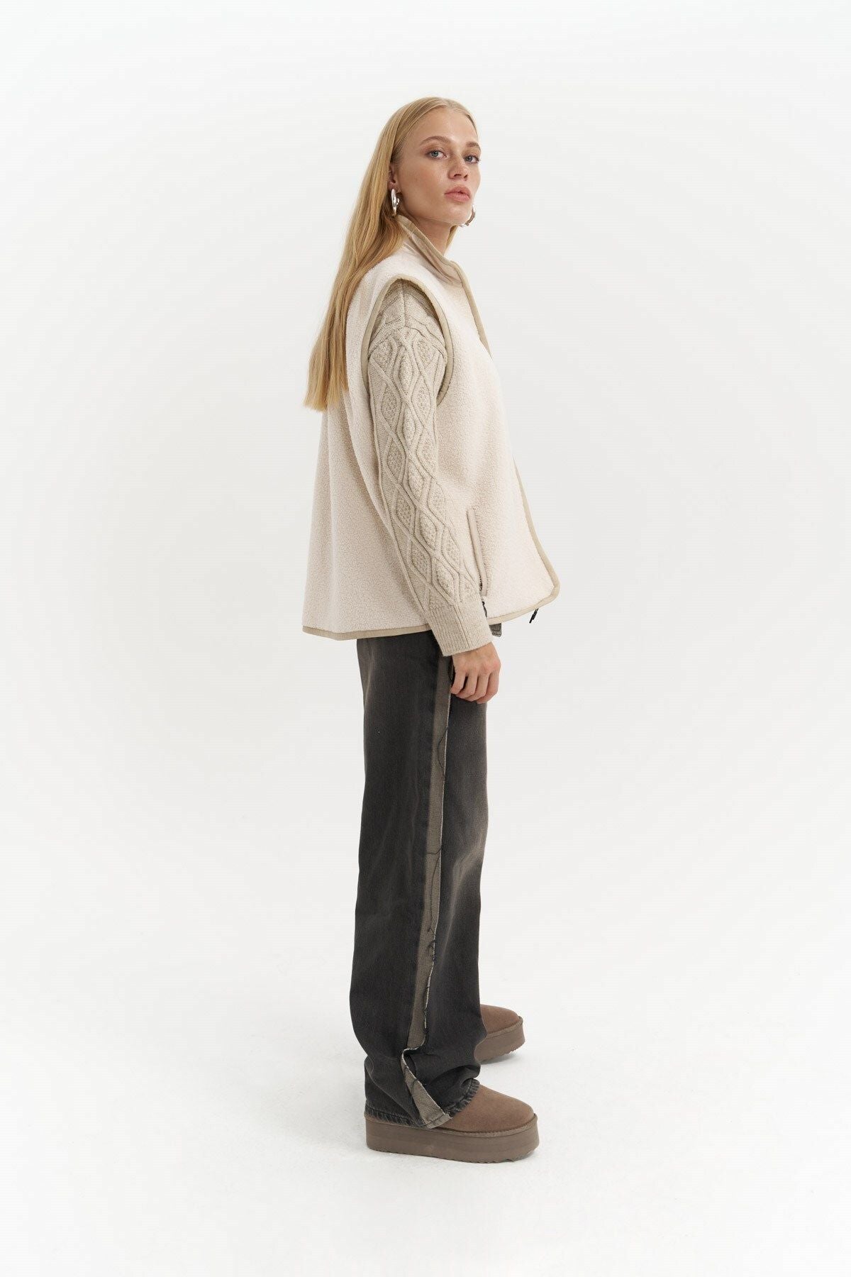 Alberg beige shabby Teddy Vest