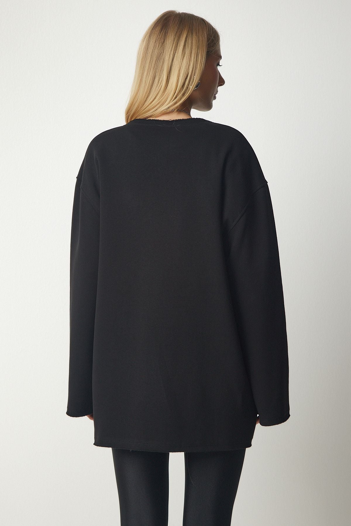 WOMEN'S Black Shardon Oversize knit Sweatshirt NJ00131