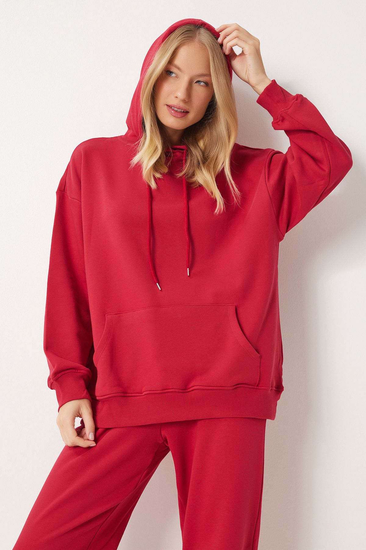 Sweatshirt jogger with red hooded hooded knitting tracksuit team PYS0027