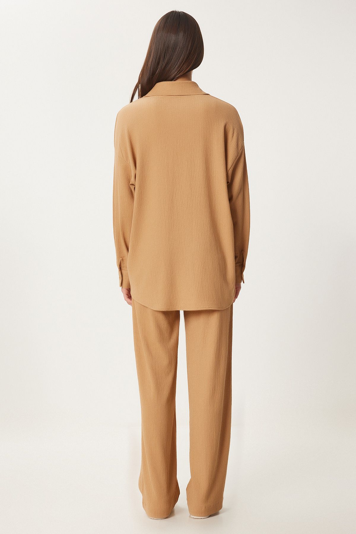 Female Biscuit Casual Knitting Shirt Pants Set KH00090