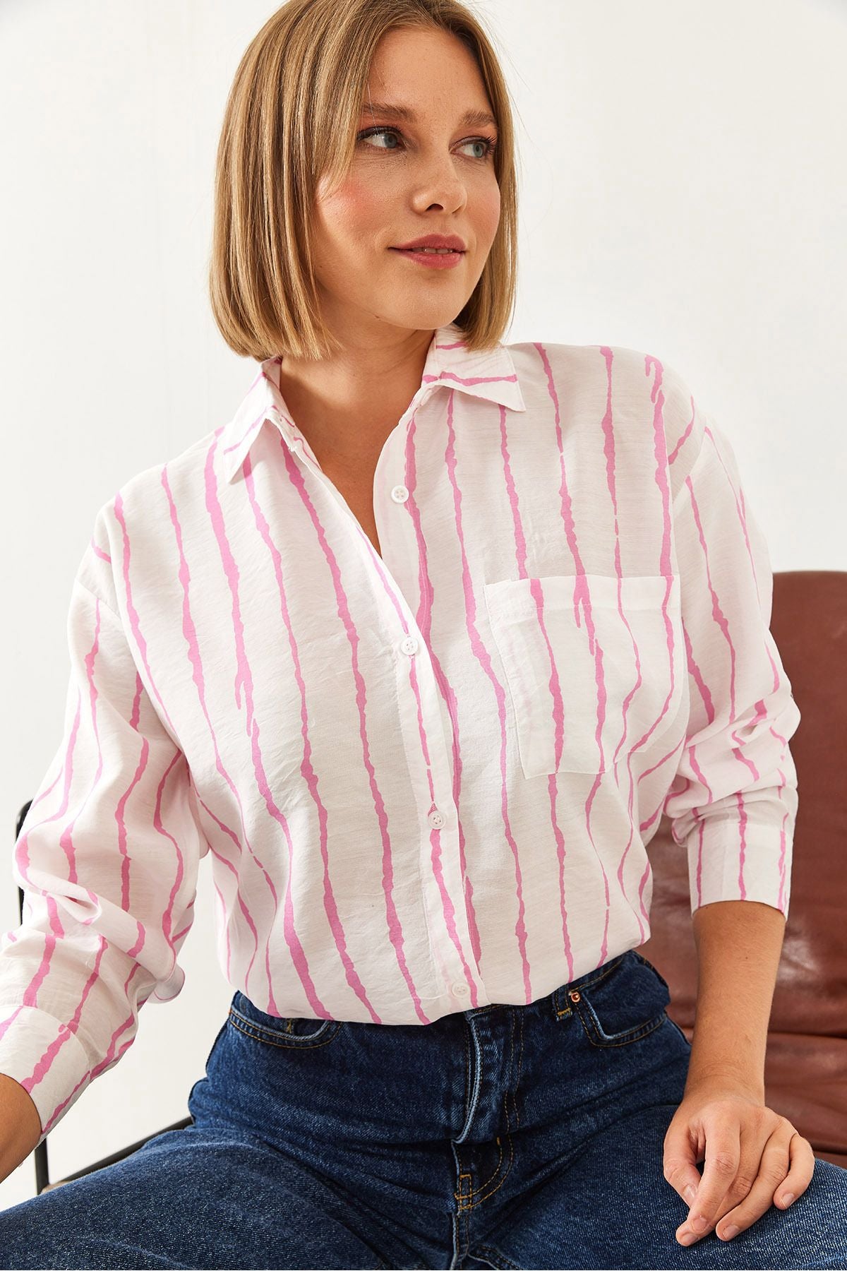 WOMEN ECRU MODAL SINGLE PEPTION PATTERN PATTERN 60211024