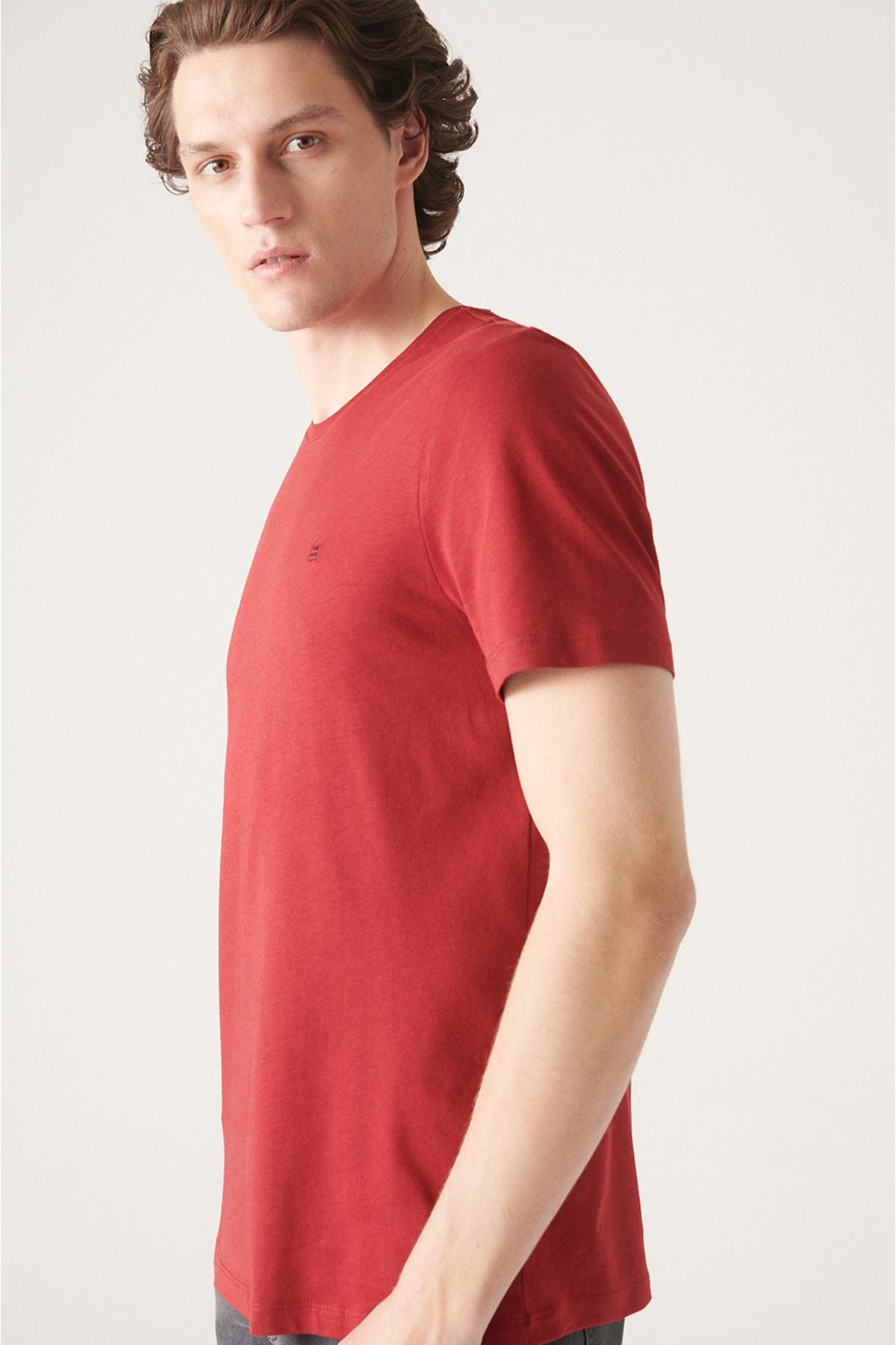 Men's Bordeaux Ultrasoft Bicycle Cotton Cotton Basic T-Shirt E001171