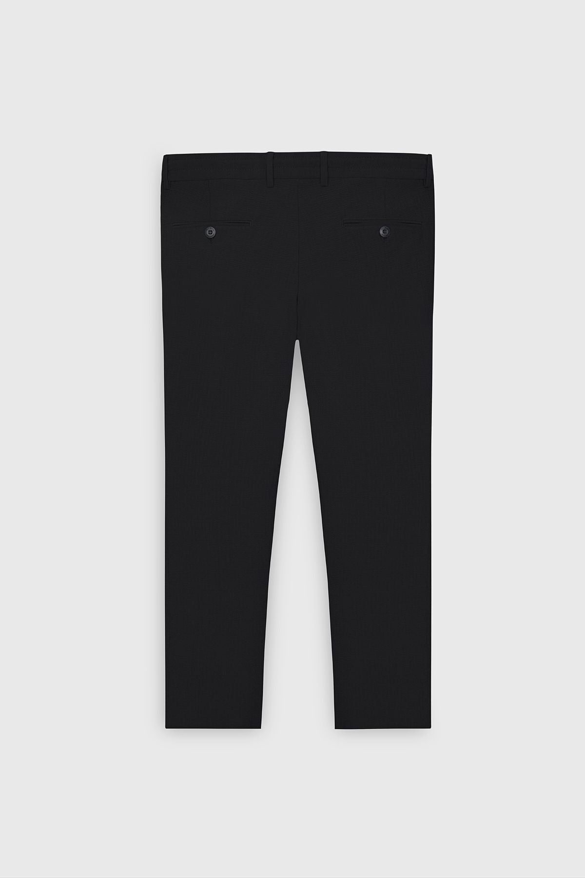 Men's black slim fit narrow -cut waist tied side mobile wafer patterned pants