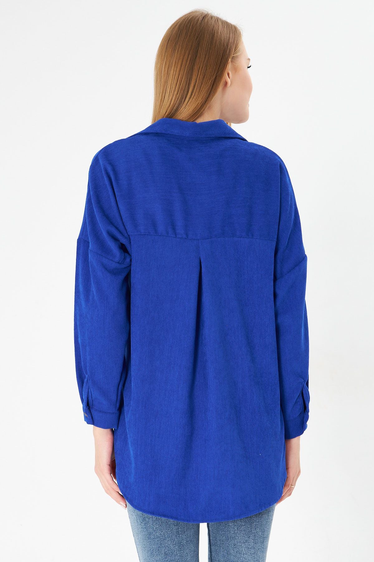 Female Saks Pocket Oversizle Fine Velve Velvet Shirt ARM-24K001076