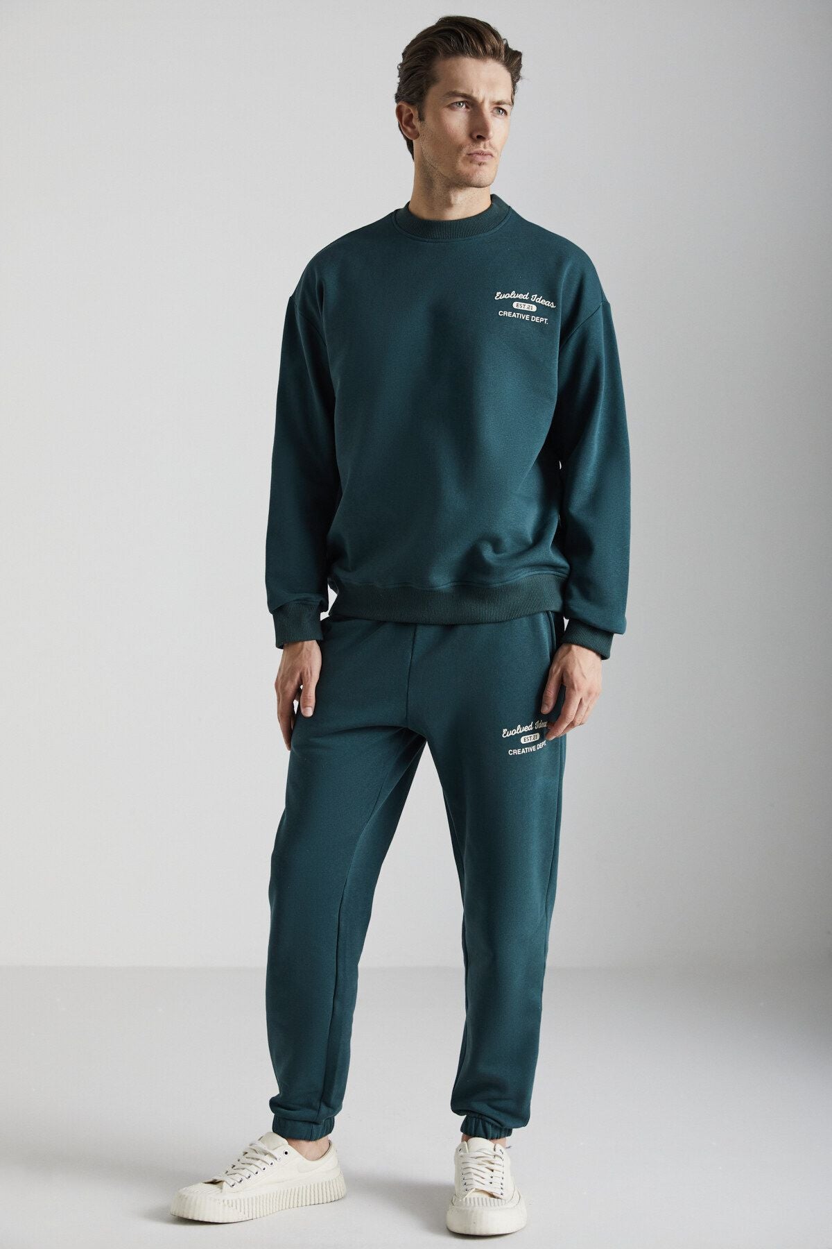 Notingham Men's 2 Set Relaxed Organic Cotton Dark Green Tracksuit with Shardon