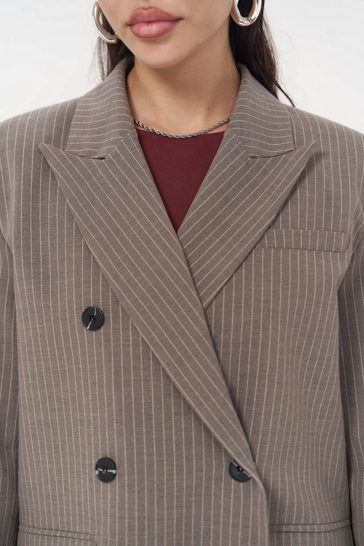 Bianda striped smoked blazer