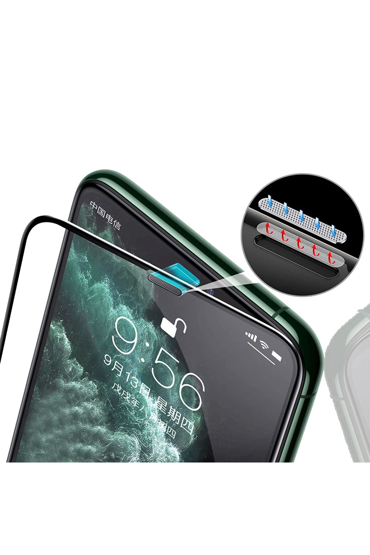 iPhone 6/7/8 White Compatible Premium Quality Powder Filter Full -Covering Screen Protector