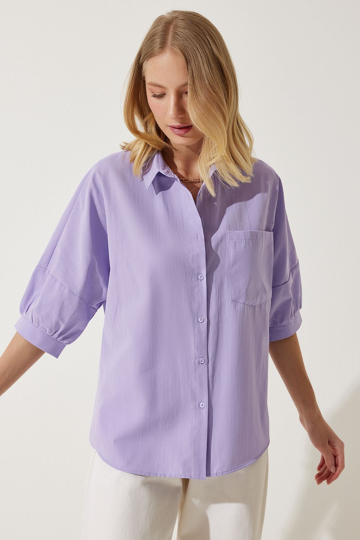 Women's Lilat Balloon Sleeve Poplin Shirt