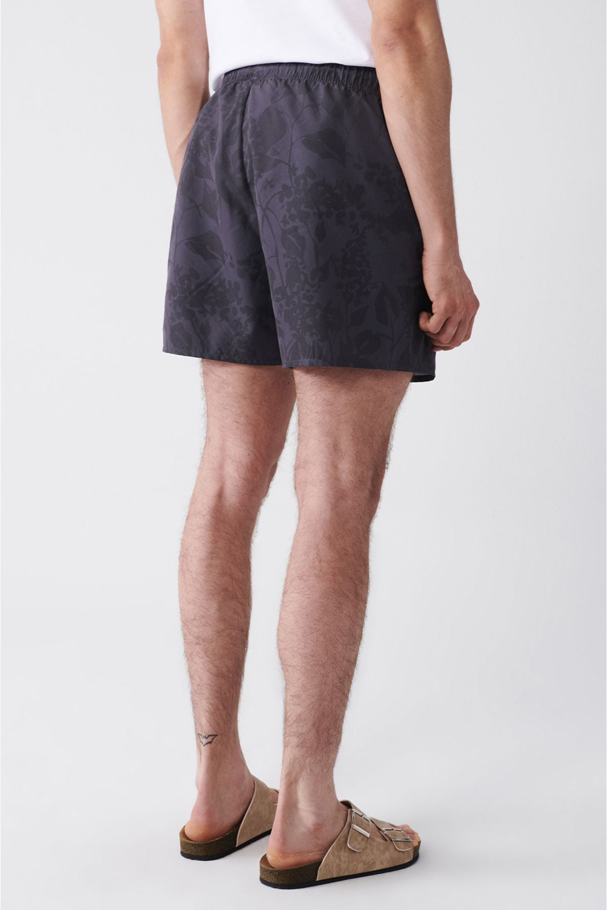 Men's anthracite-gray fast-drying printed standard Size Mayo Sea Short E003802