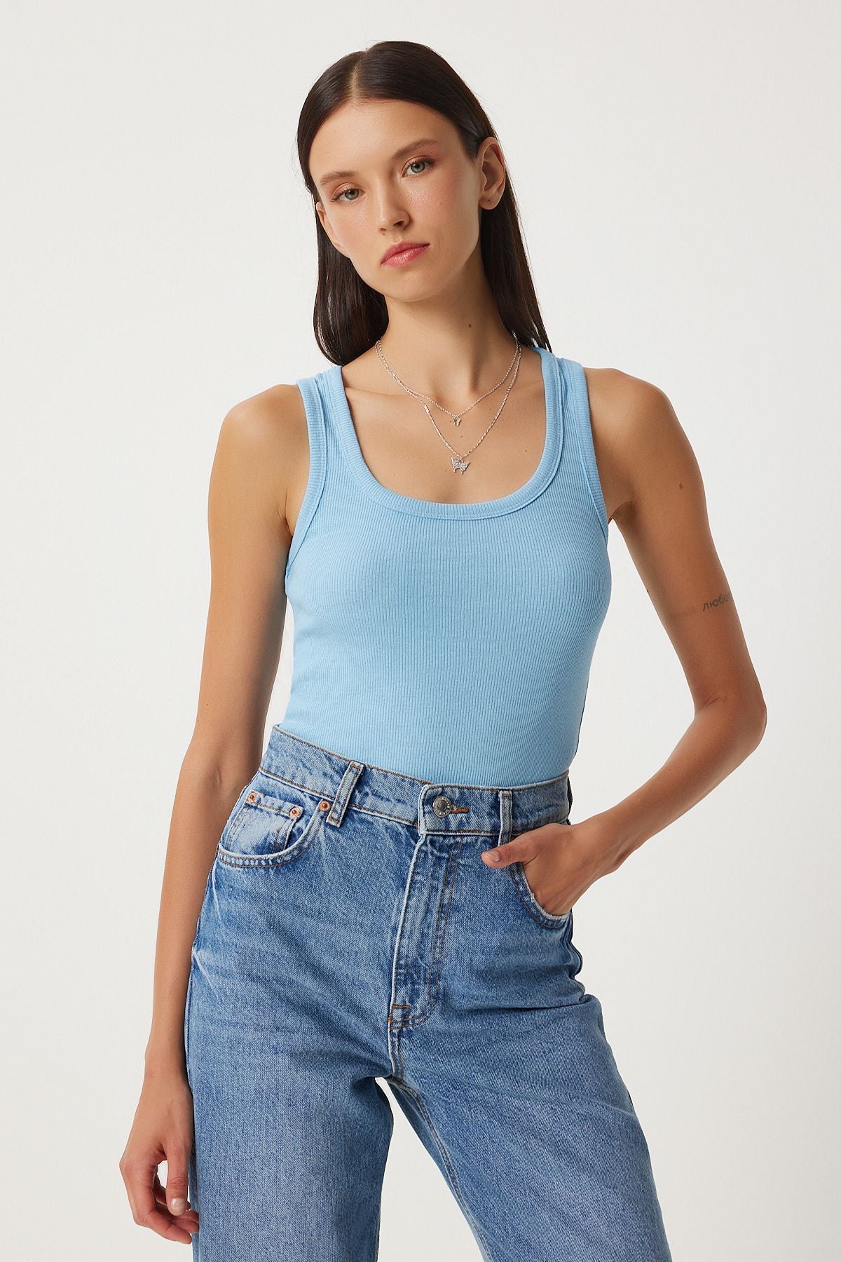 Woman Sky Blue Wick Thick Hanger Knitting Athlete HJ00009