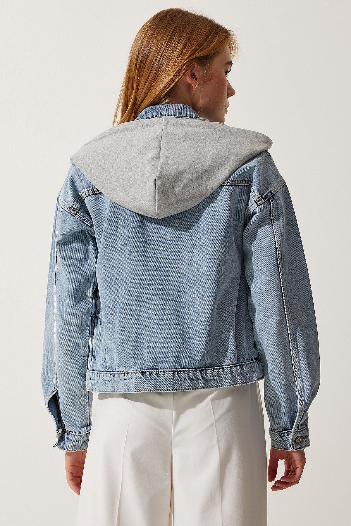 WOMEN LIGHT BLUE HAPPENED DENİM JACKET RV00173