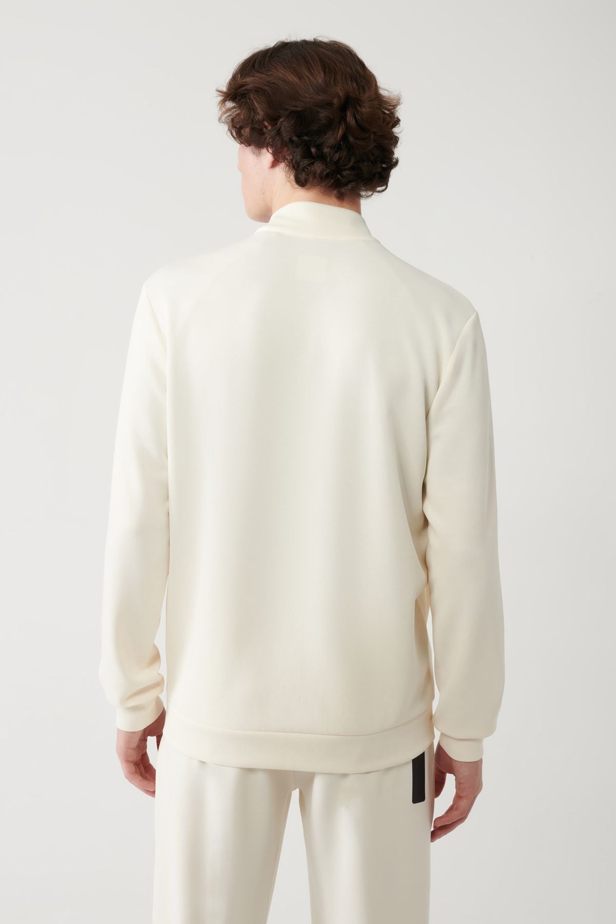 Male Ecru vertical collar printed soft touch printed sweatshirt A41y1225