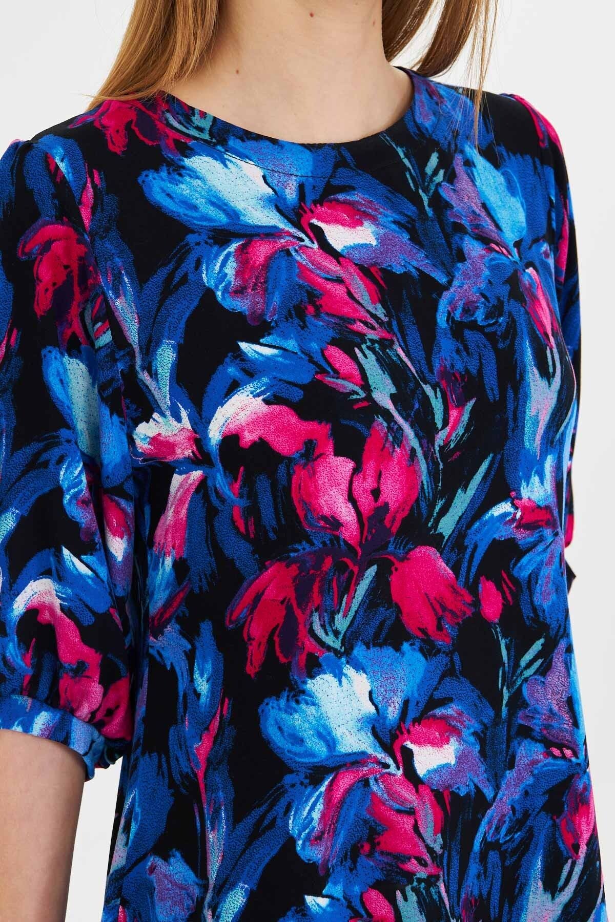Female Saks Zero Collar Quarter Sleeve Skirt Volan Dress ARM-25Y001007