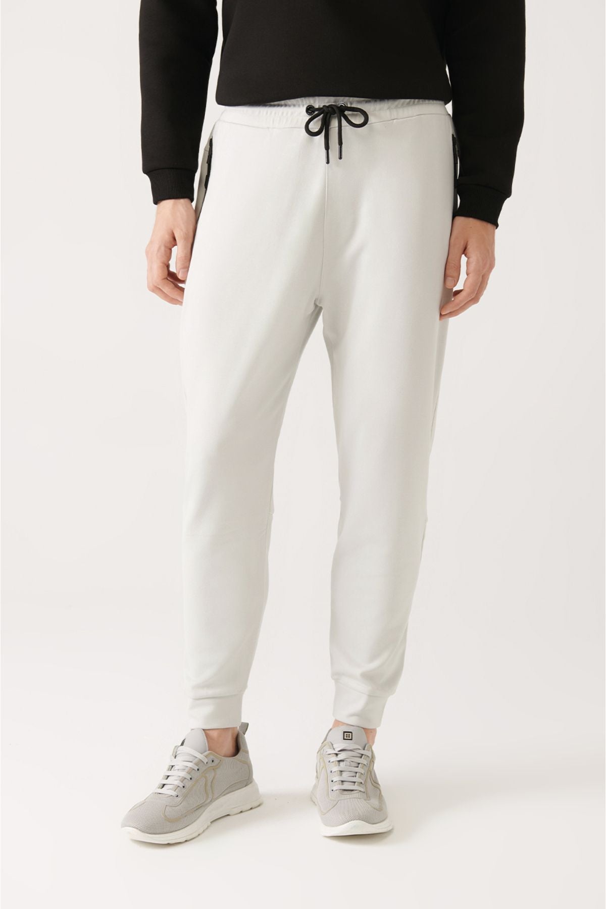 Men's Gray Waist Lacıklı Side Pocket Paçası Tire Tracksuit Six A31y3400