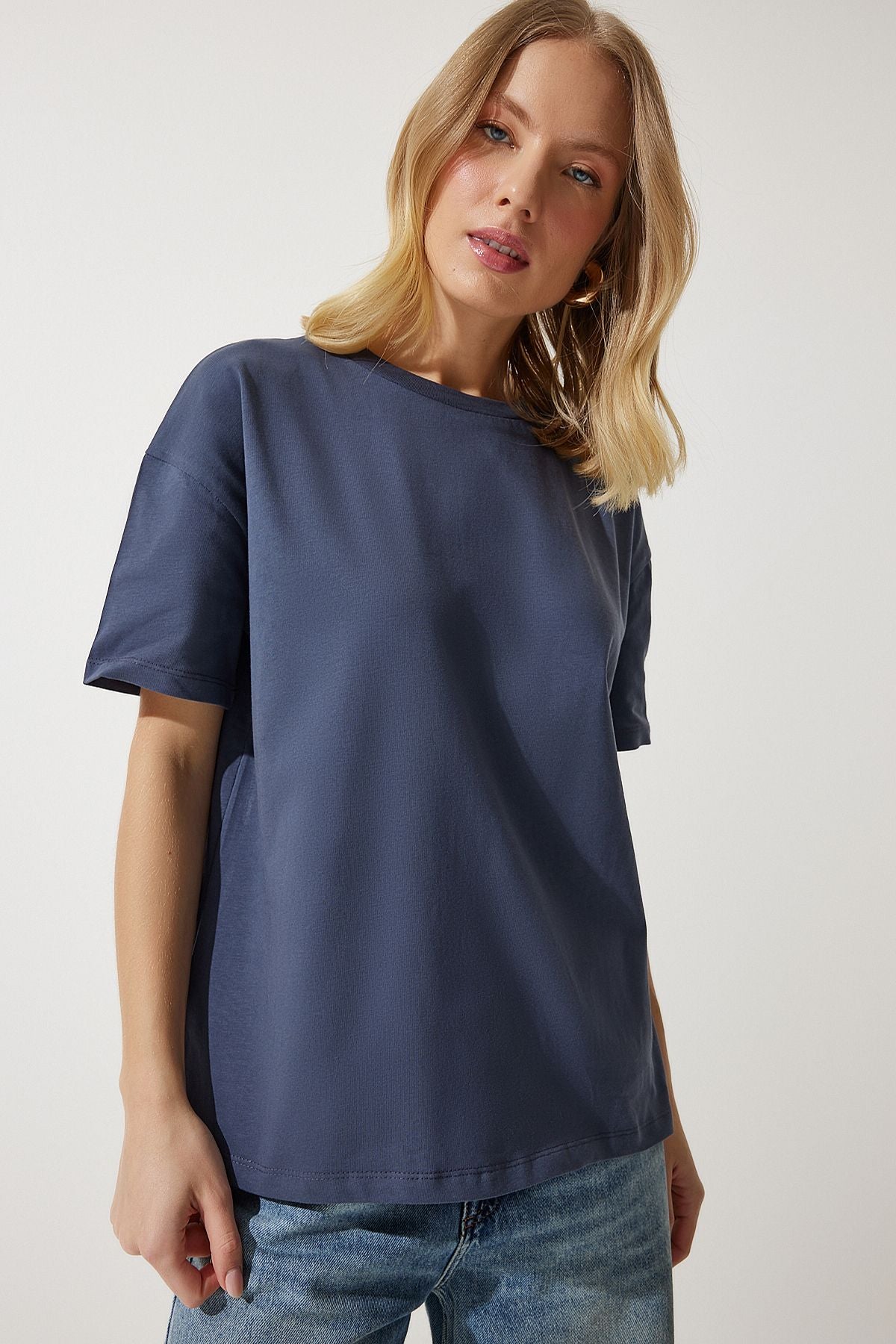 WOMEN SMOKED BASIC COTTON T-SHIRT BP00151