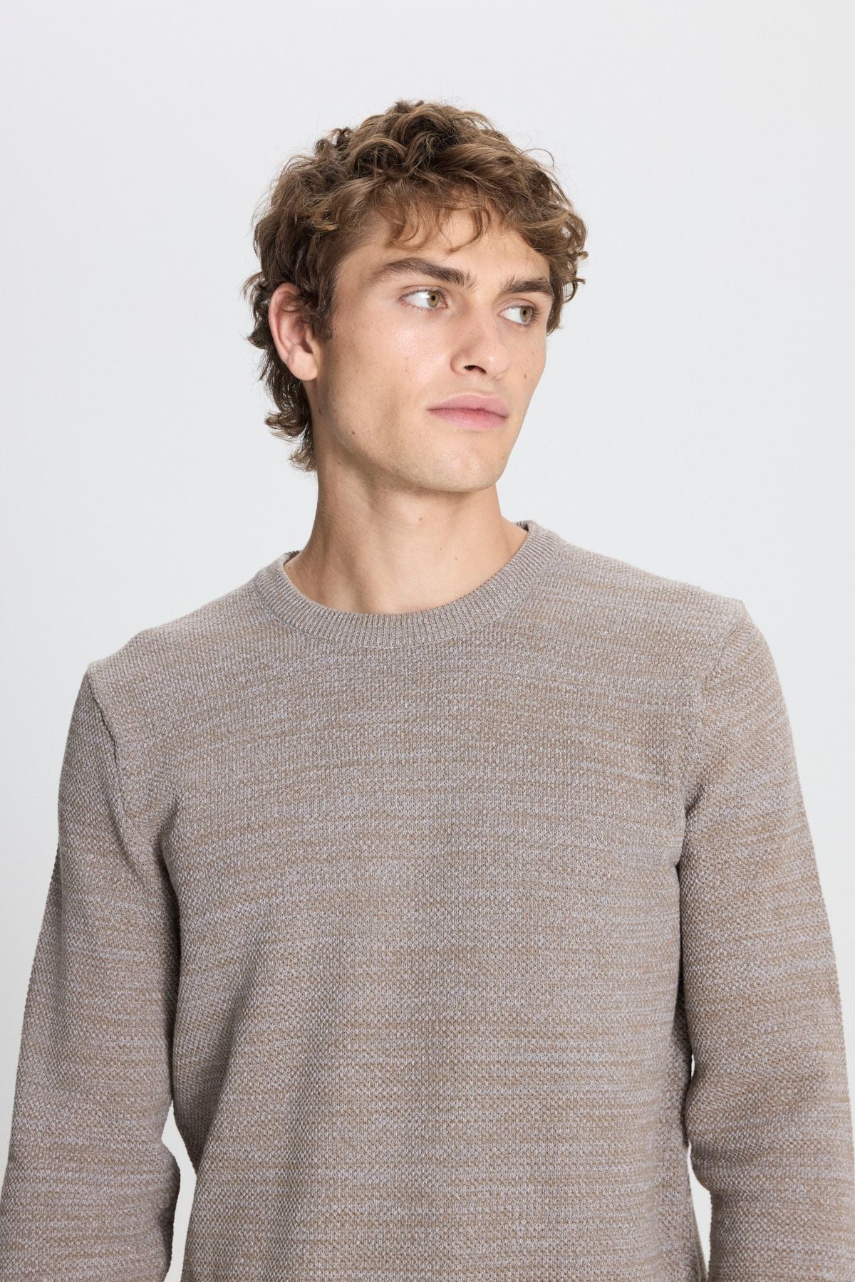 Men's Bronze-GRI Standard Fit Normal Cut Bicycle Patterned Knitwear Sweater