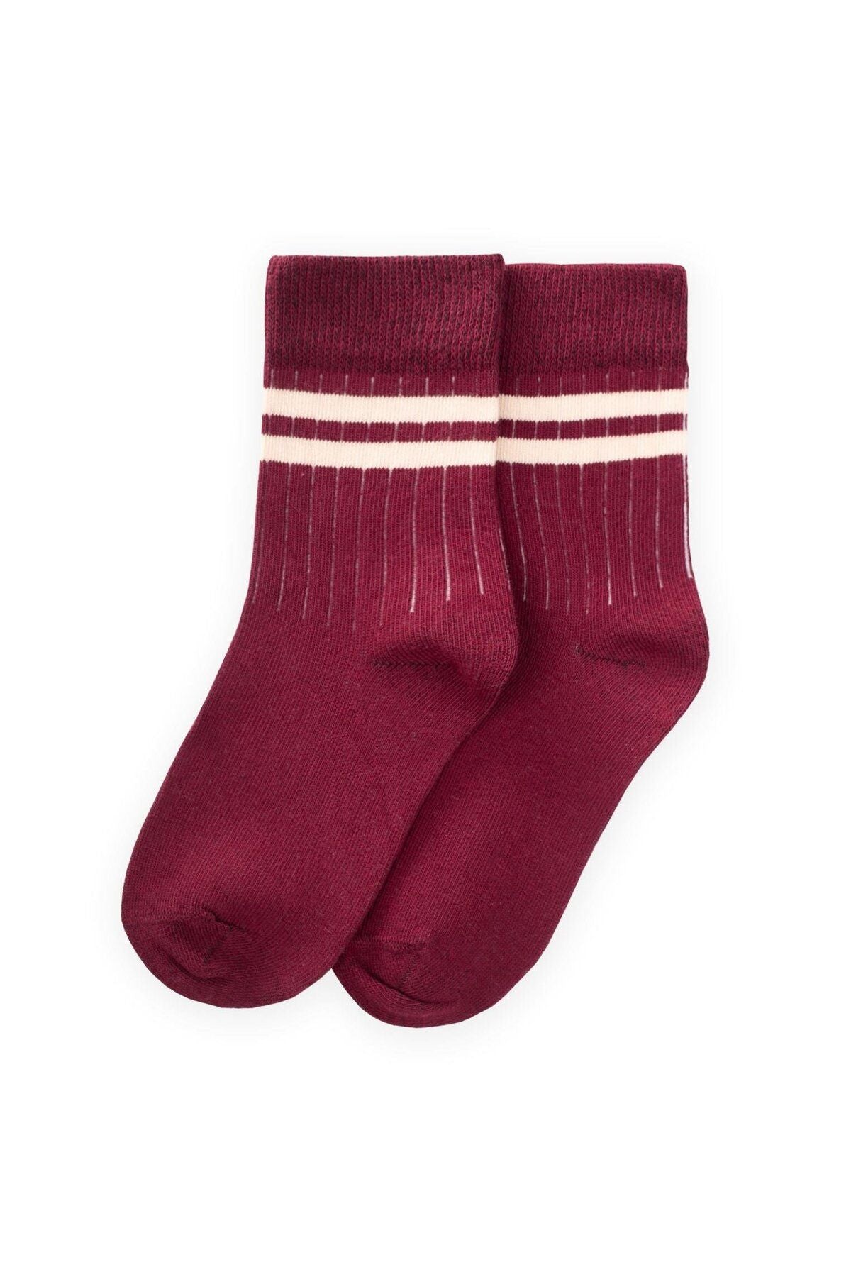 Raw striped socket 3-8 age burgundy