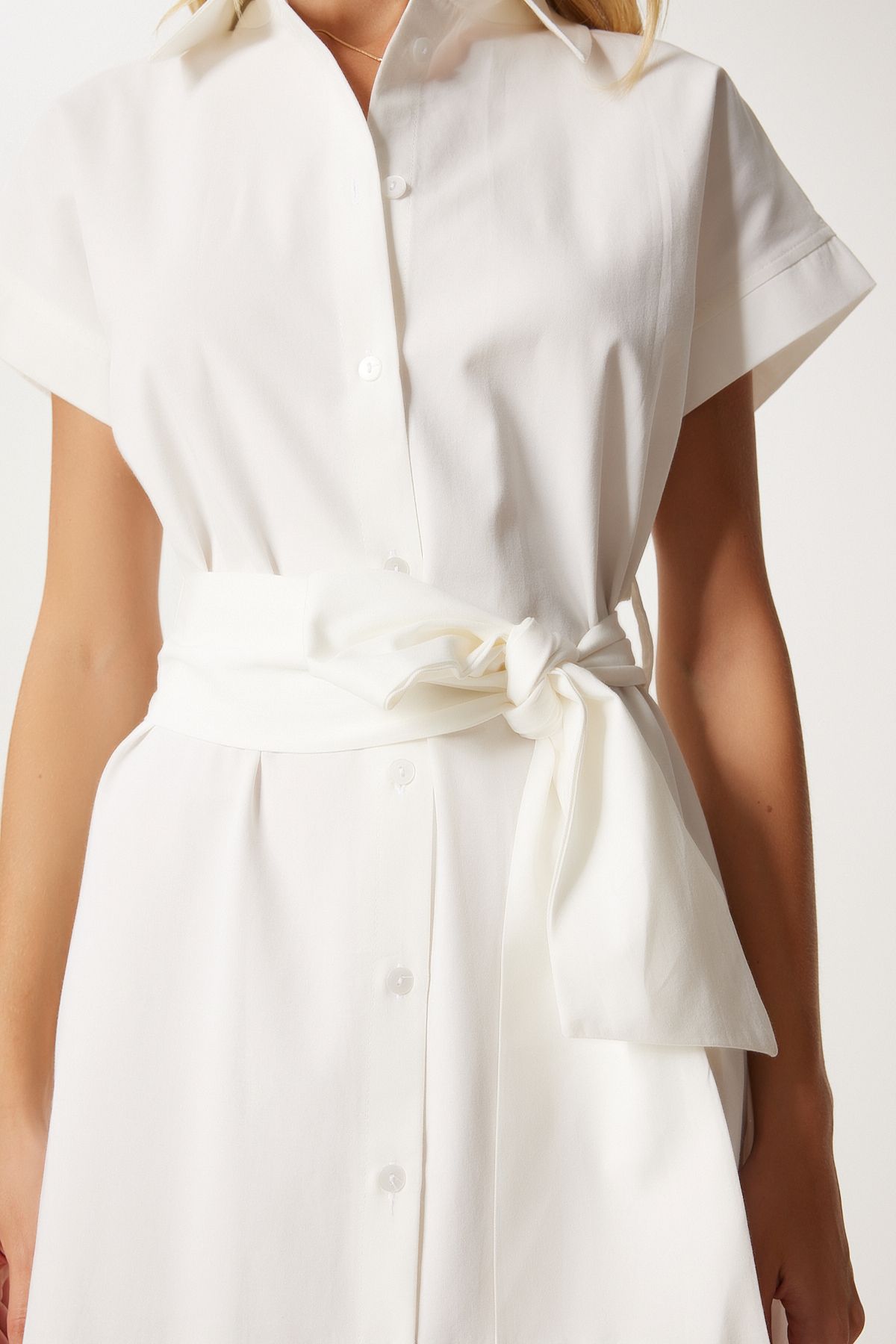 Female Ekru Belze Poplin Shirt Dress FN03299