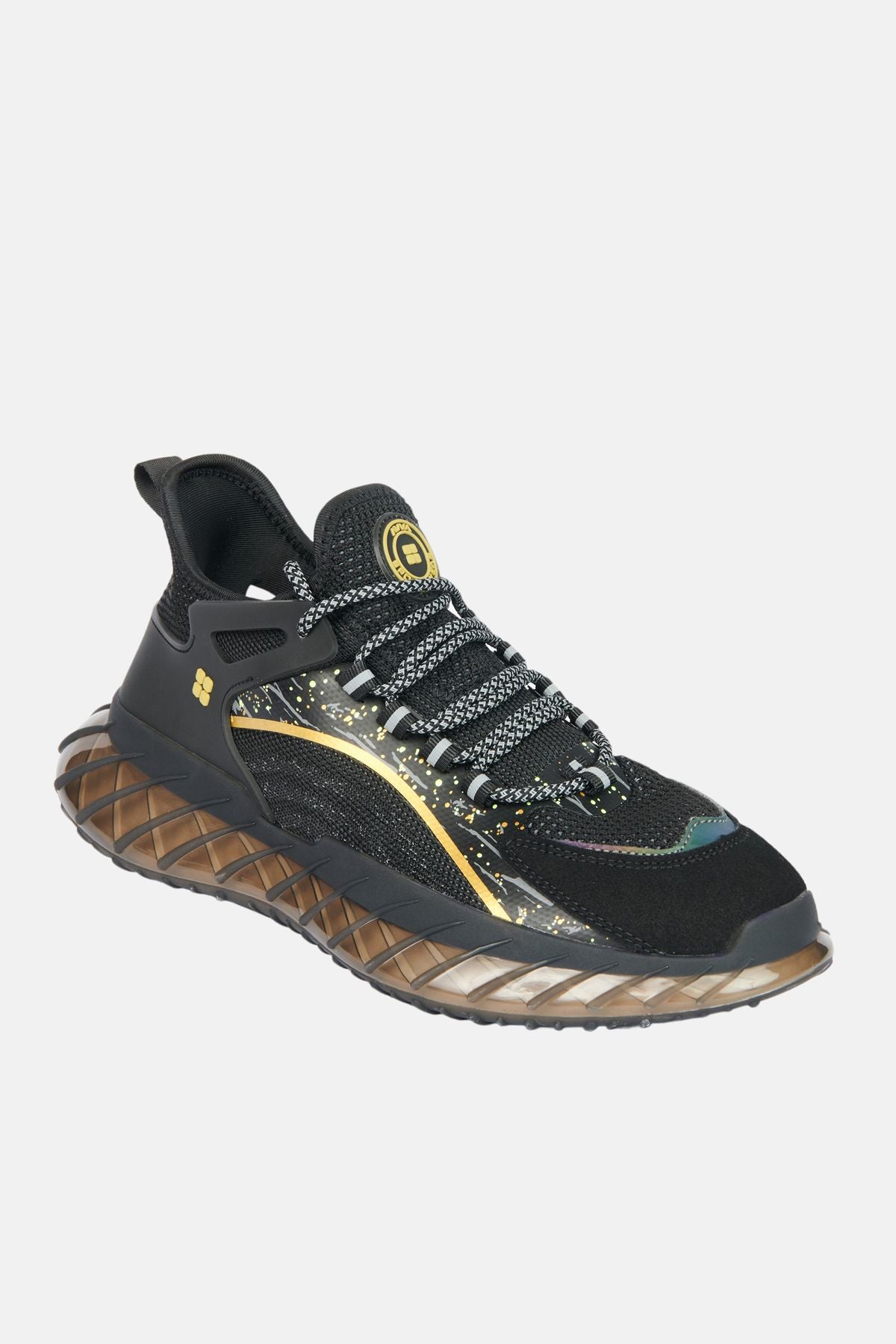 Men's black flexible floor sneaker shoes A32y8004