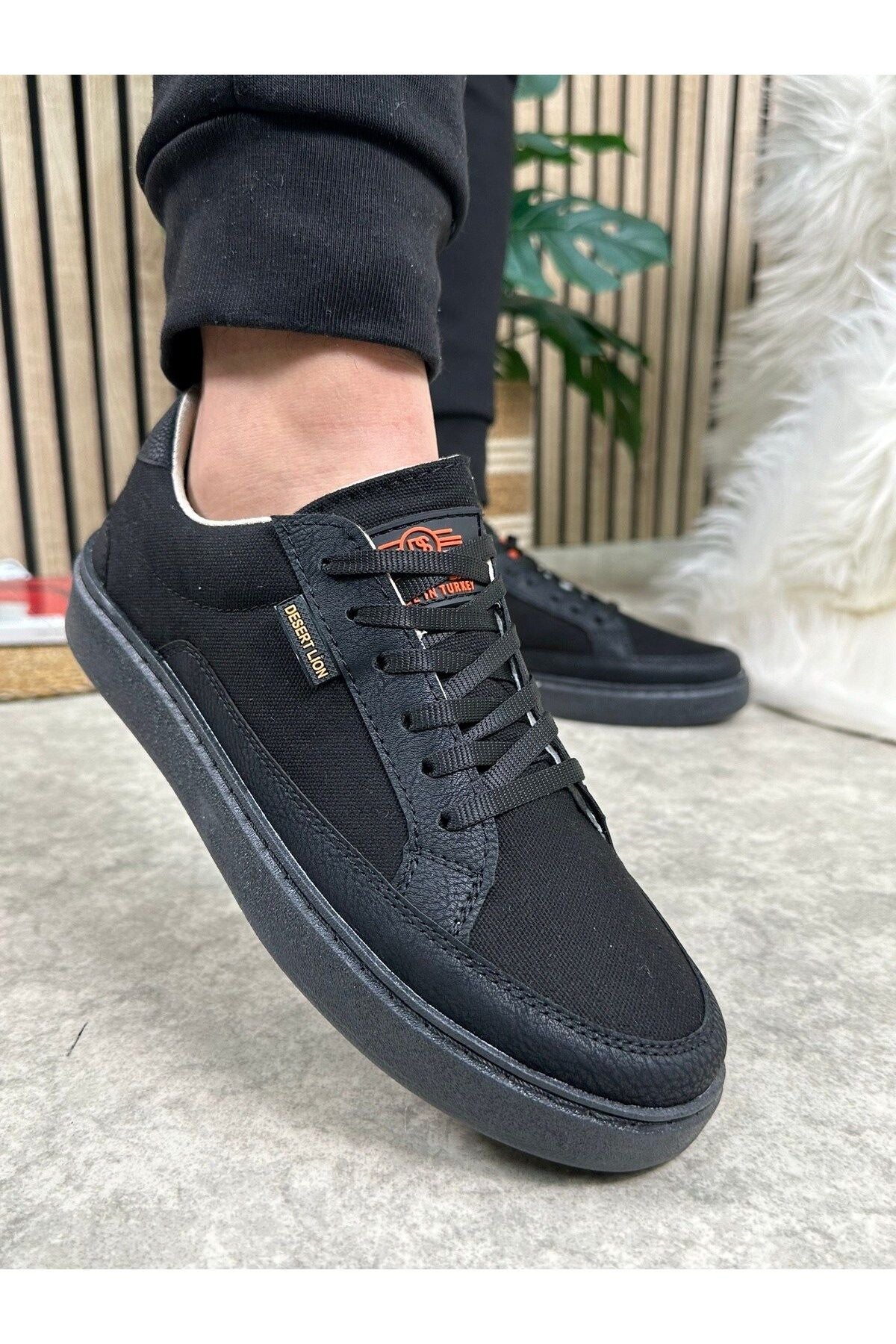 Daily Men's Sneaker Lacked Slipper Liner Linen Leather Detail Oval Nose Sports Walking Shoes 2545