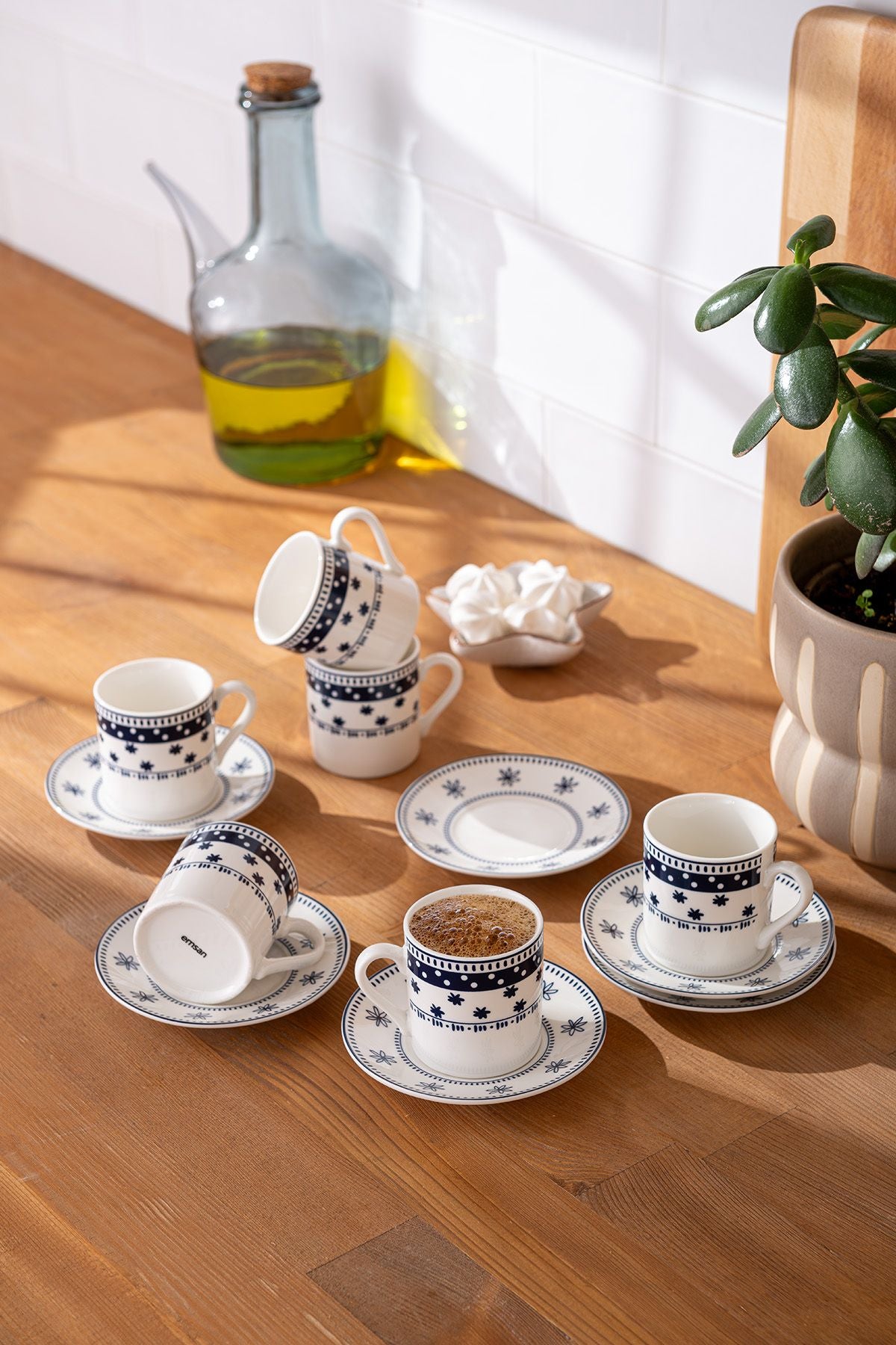 Ethnic Mix New Bone for 6 people coffee cup set 90 ml