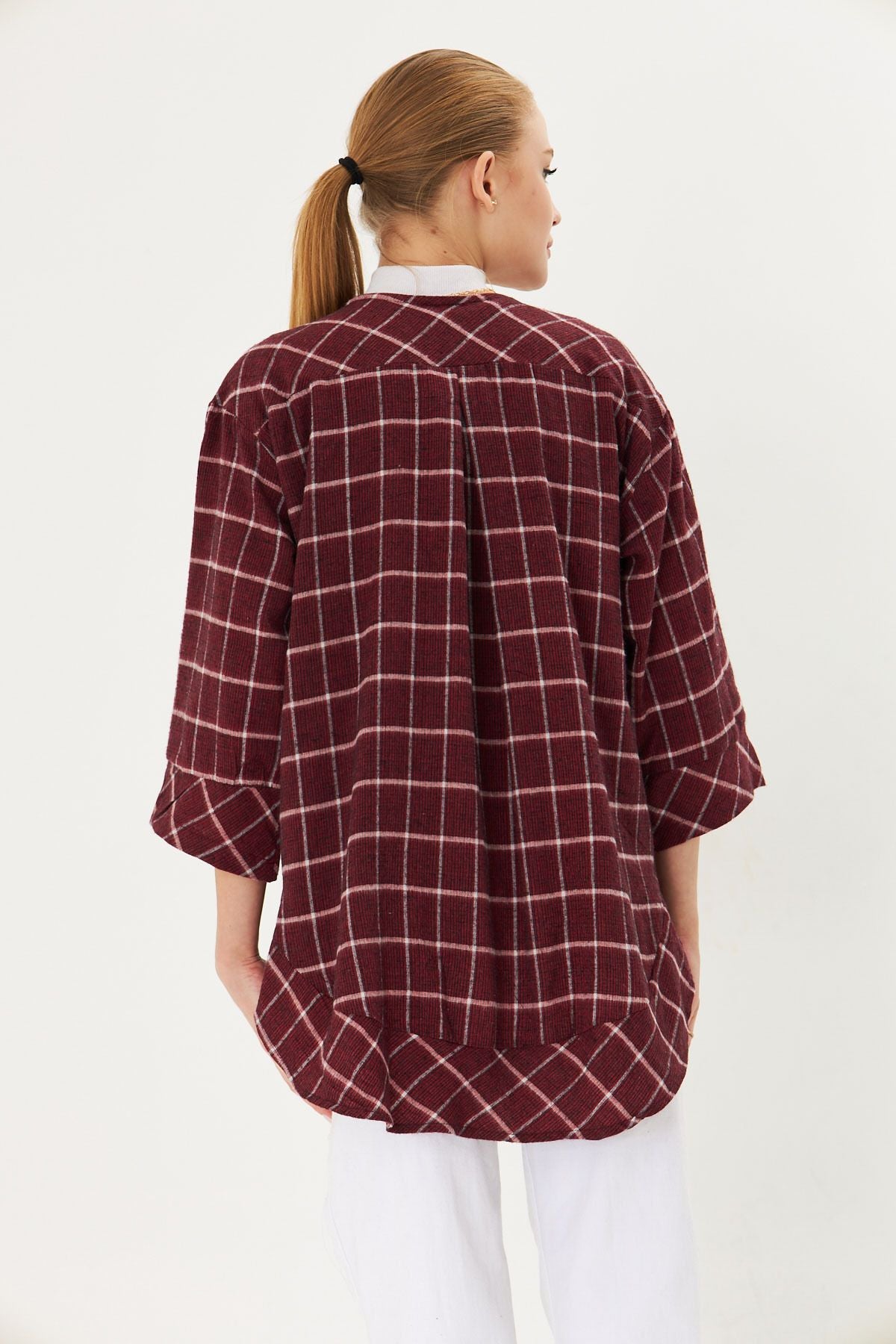 Woman Bordeaux Finding Eco Kimono Shirt ARM-25K001017